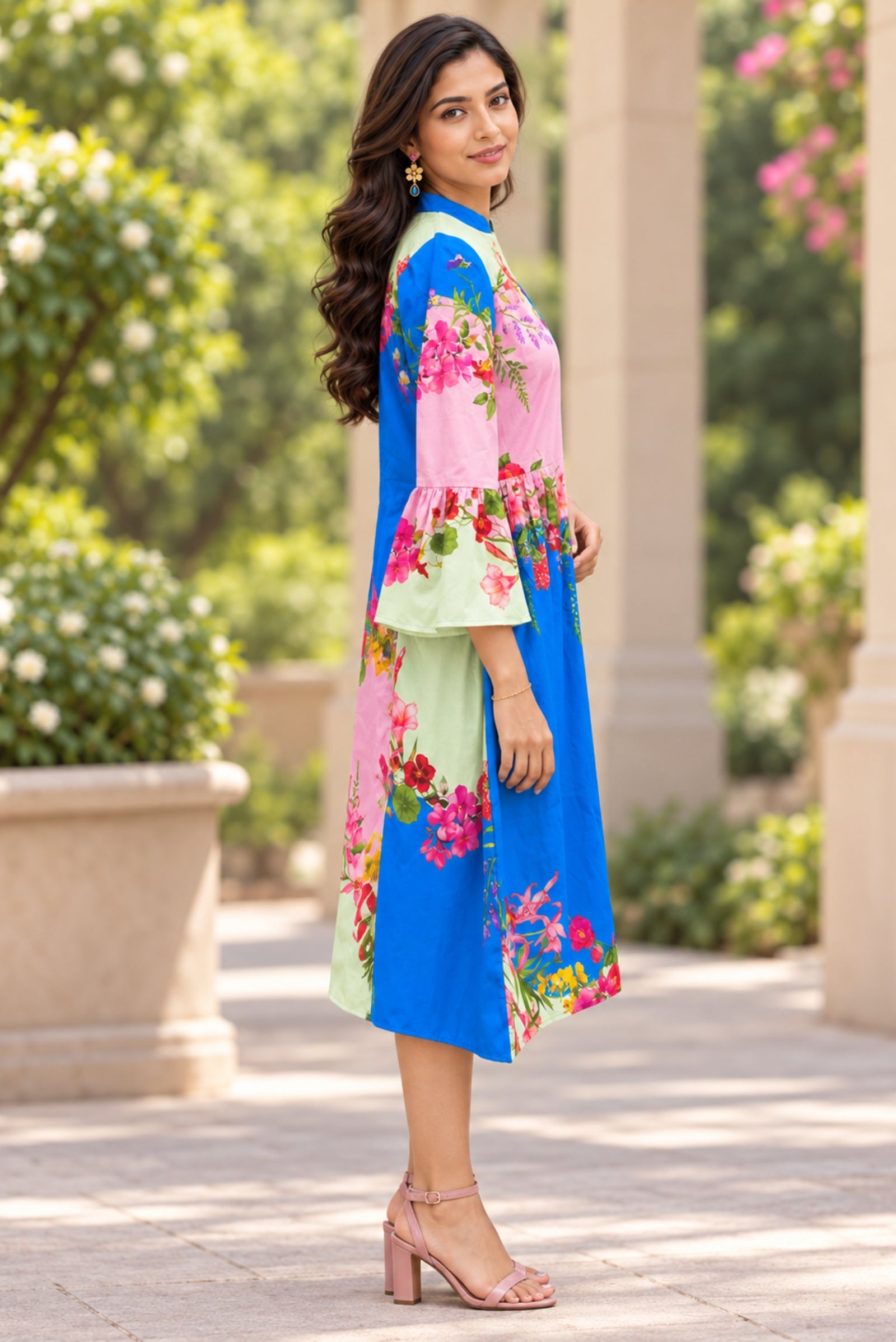 Bhakti Cotton Floral Midi Dress