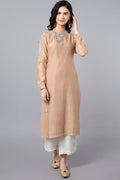 Chanderi kurta with resham and badla embroidery