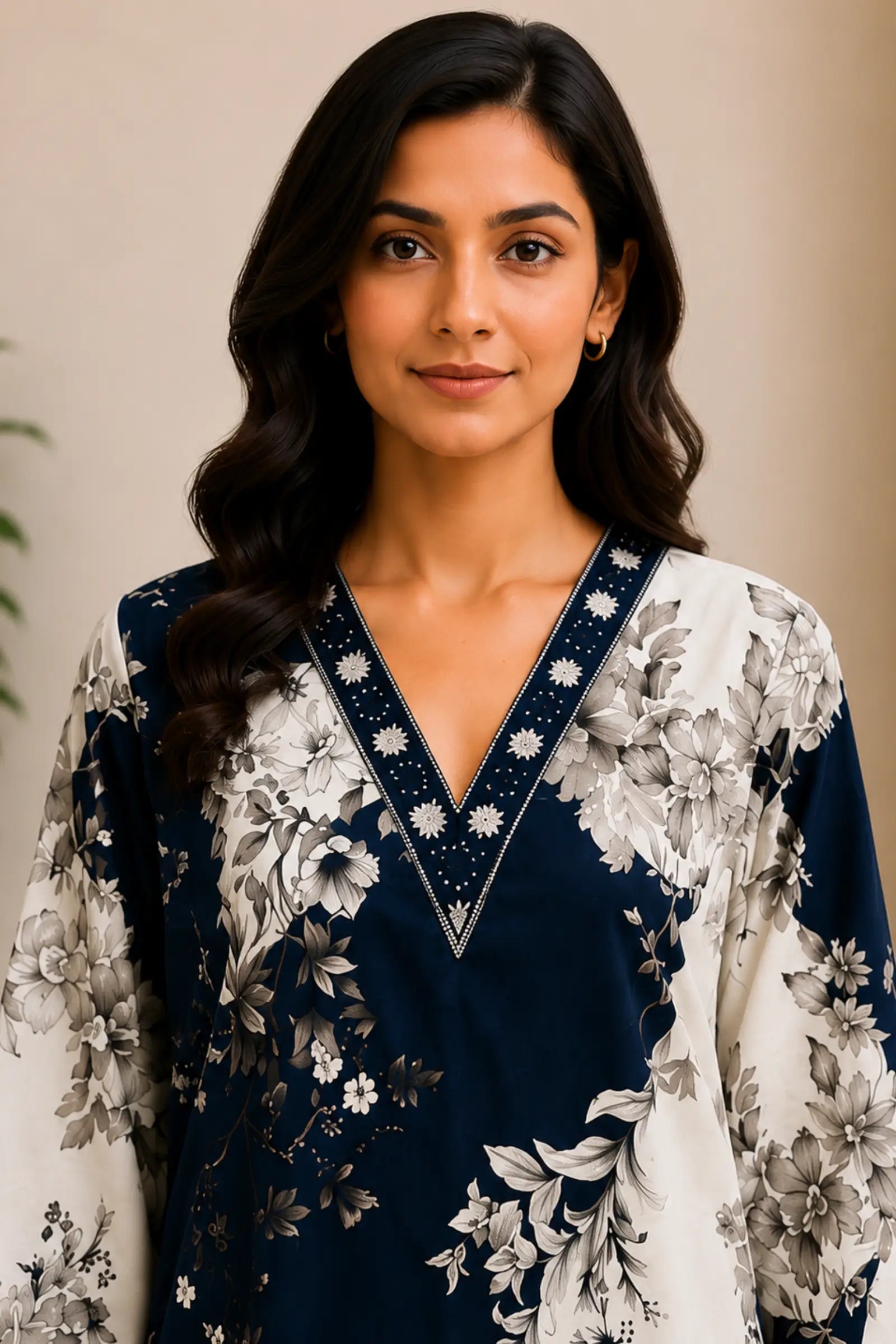 Heya Cotton Printed Semi A Line Kurta Set