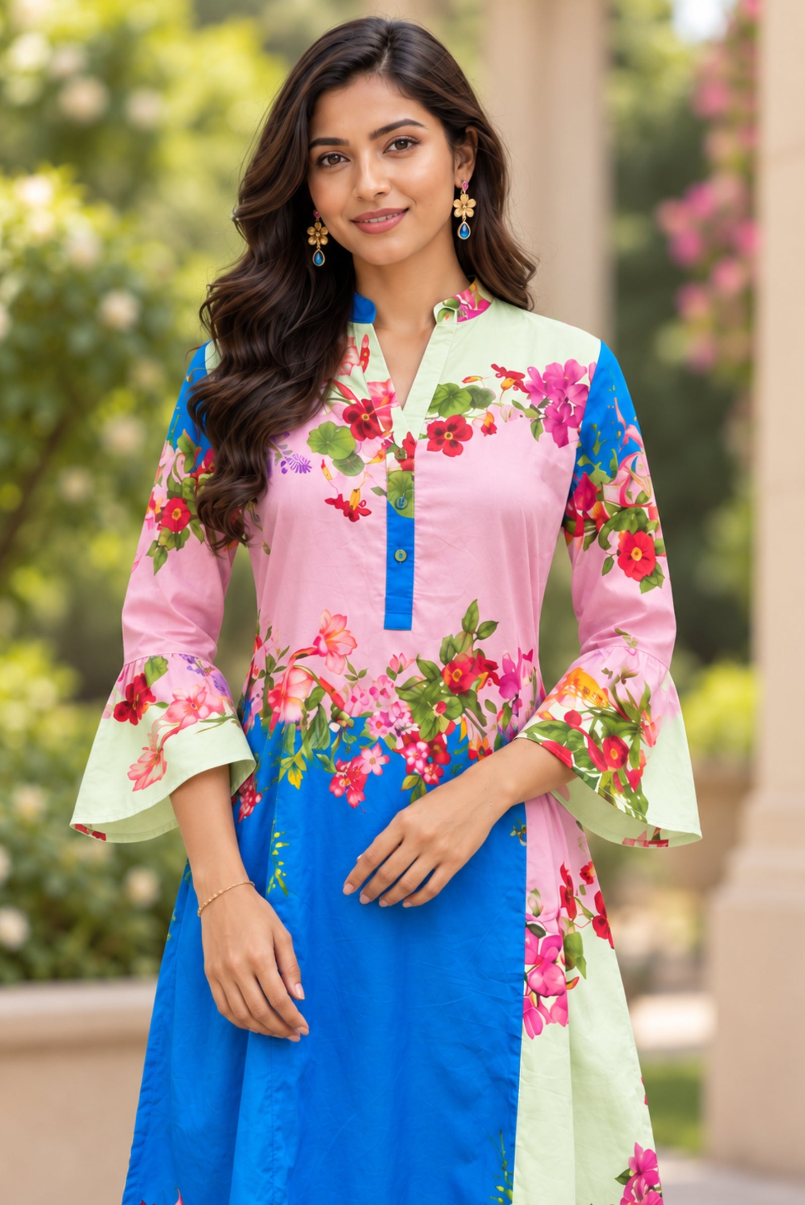 Bhakti Cotton Floral Midi Dress