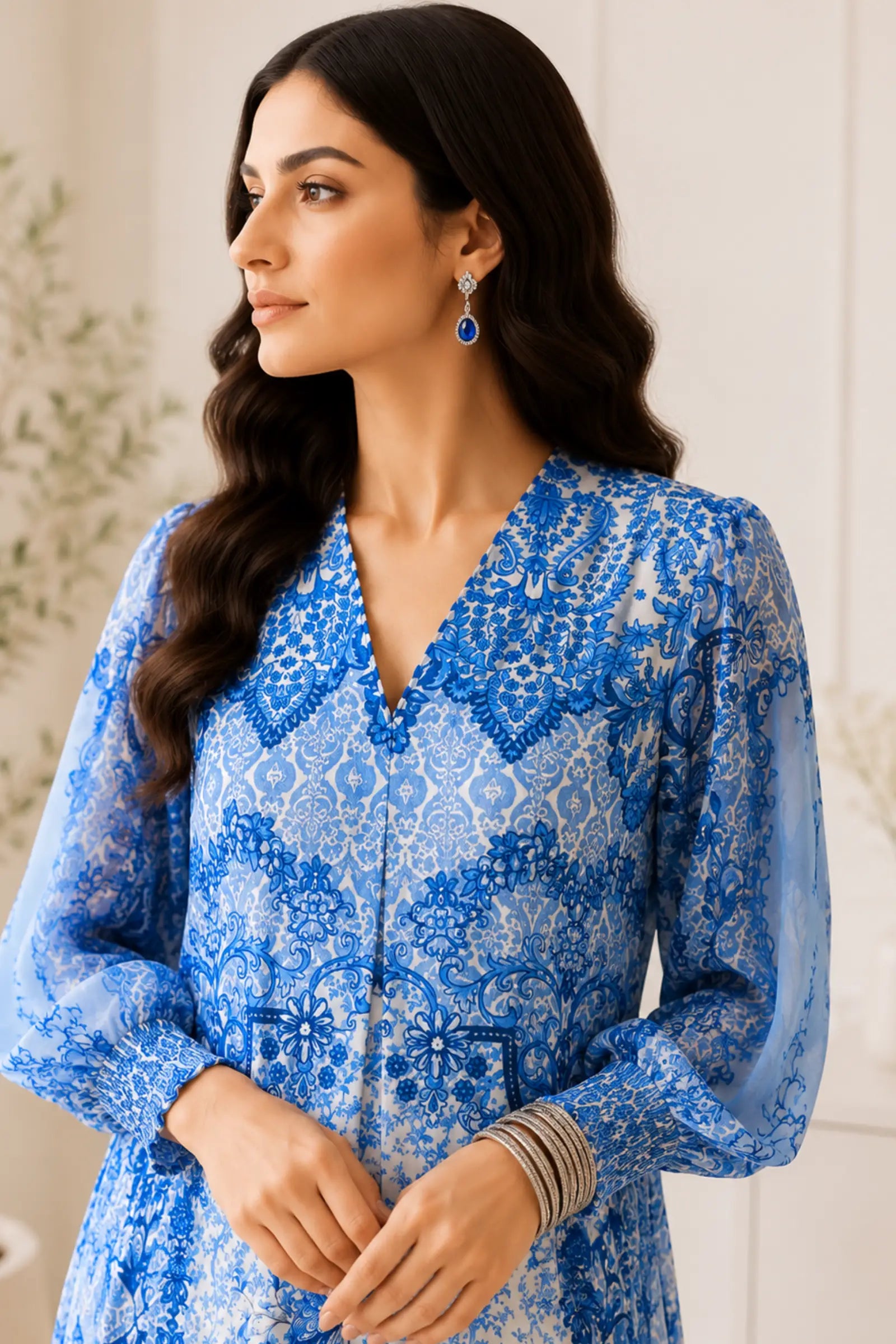 Arvisha Blue Symphony Kurta Palazzo Set