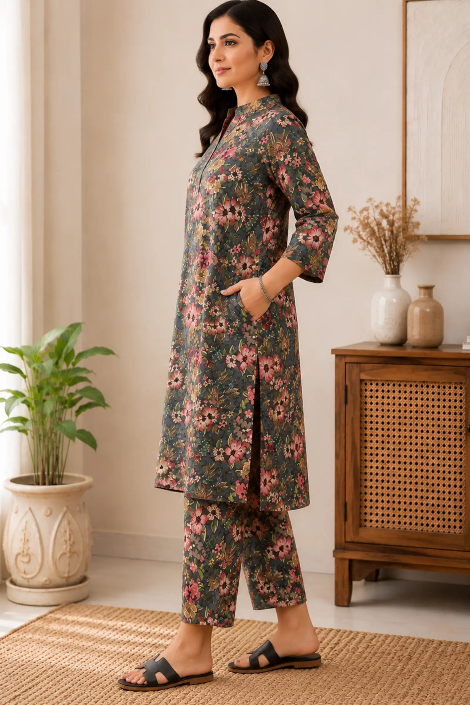 Aashvi Cotton Ethnic Print Kurta Set