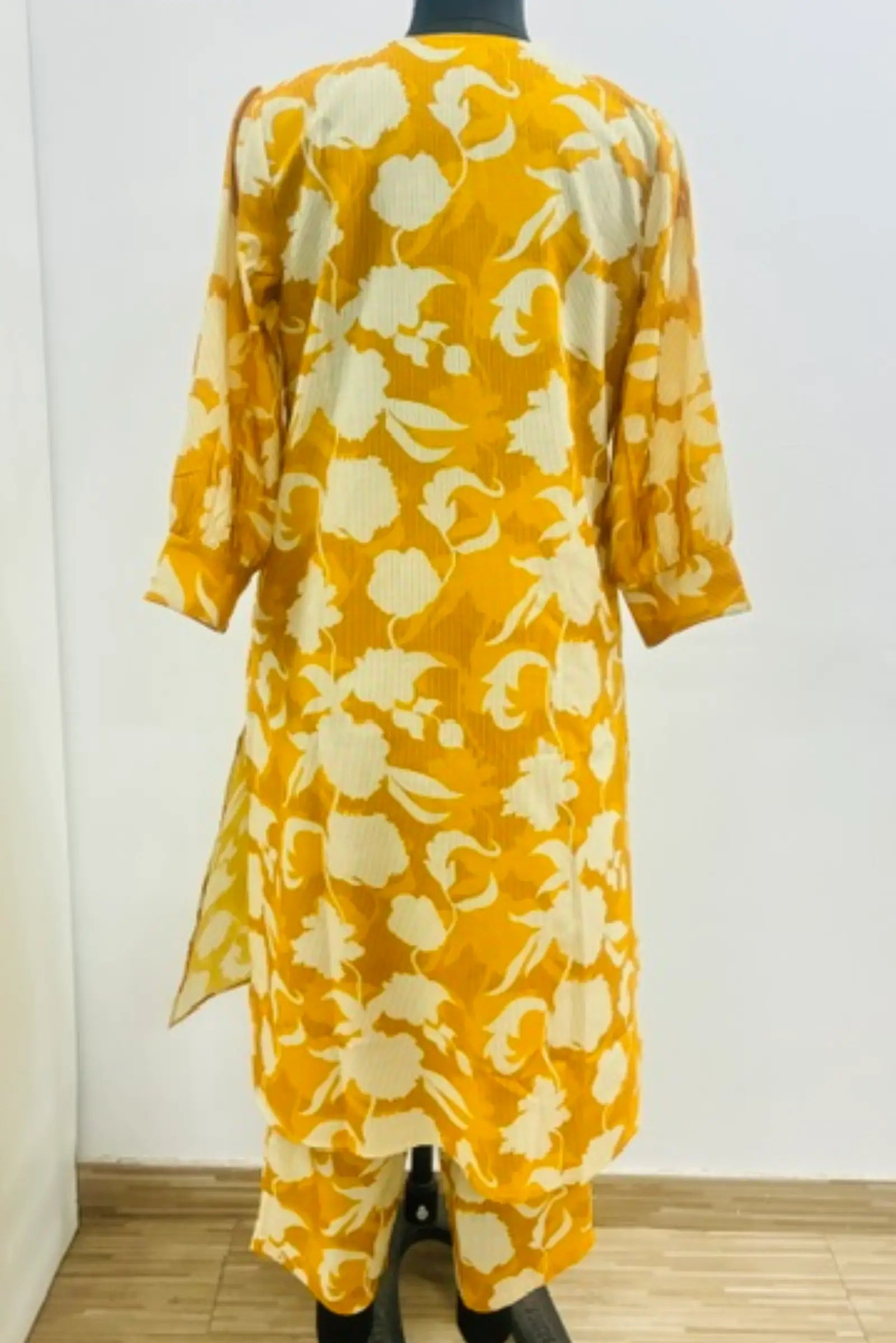 Bina Cotton Mustard Yellow Floral Print Kurta Set