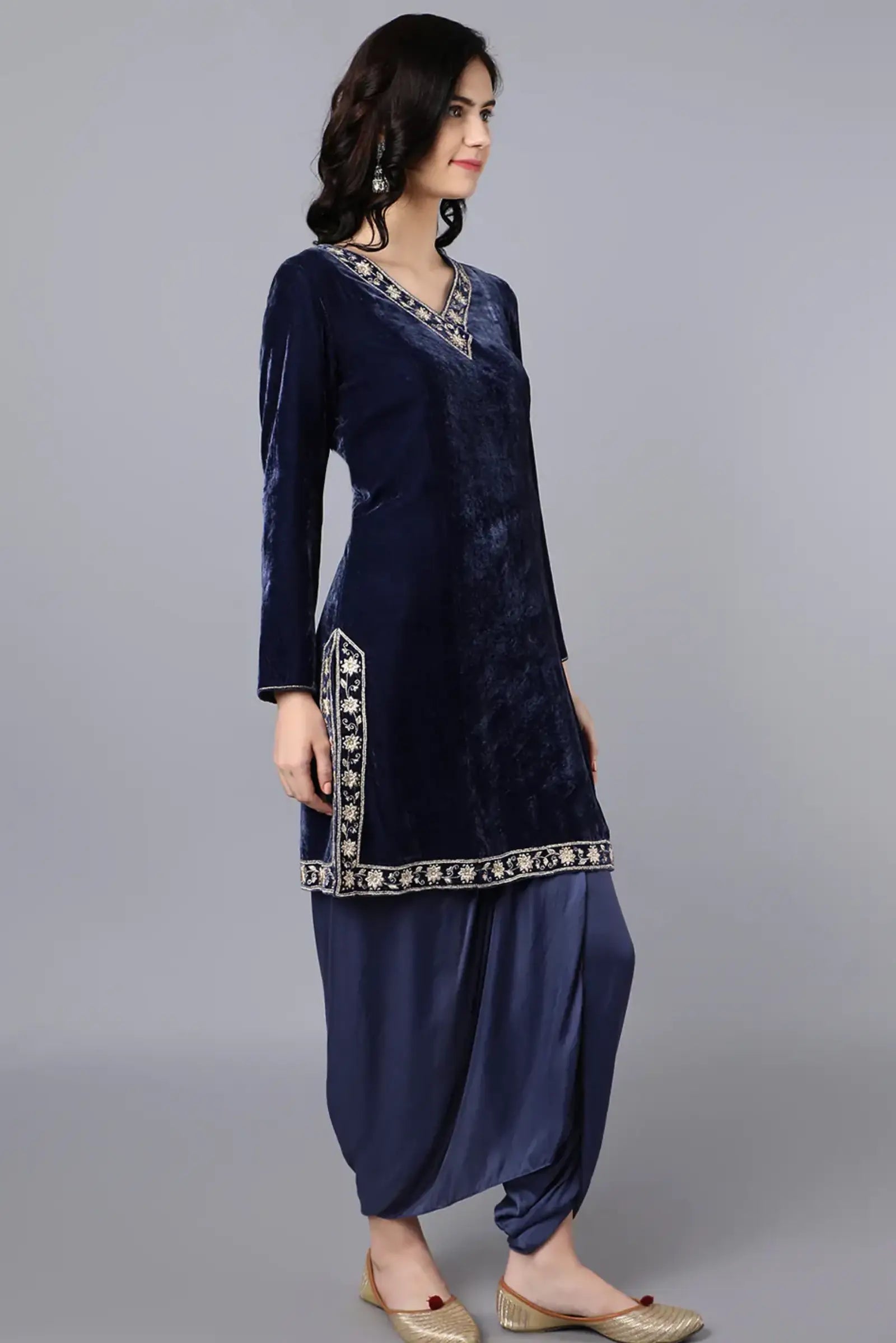 Kurta-viscose velvet + Bottom-bamber satin + Dupatta-chanderi net