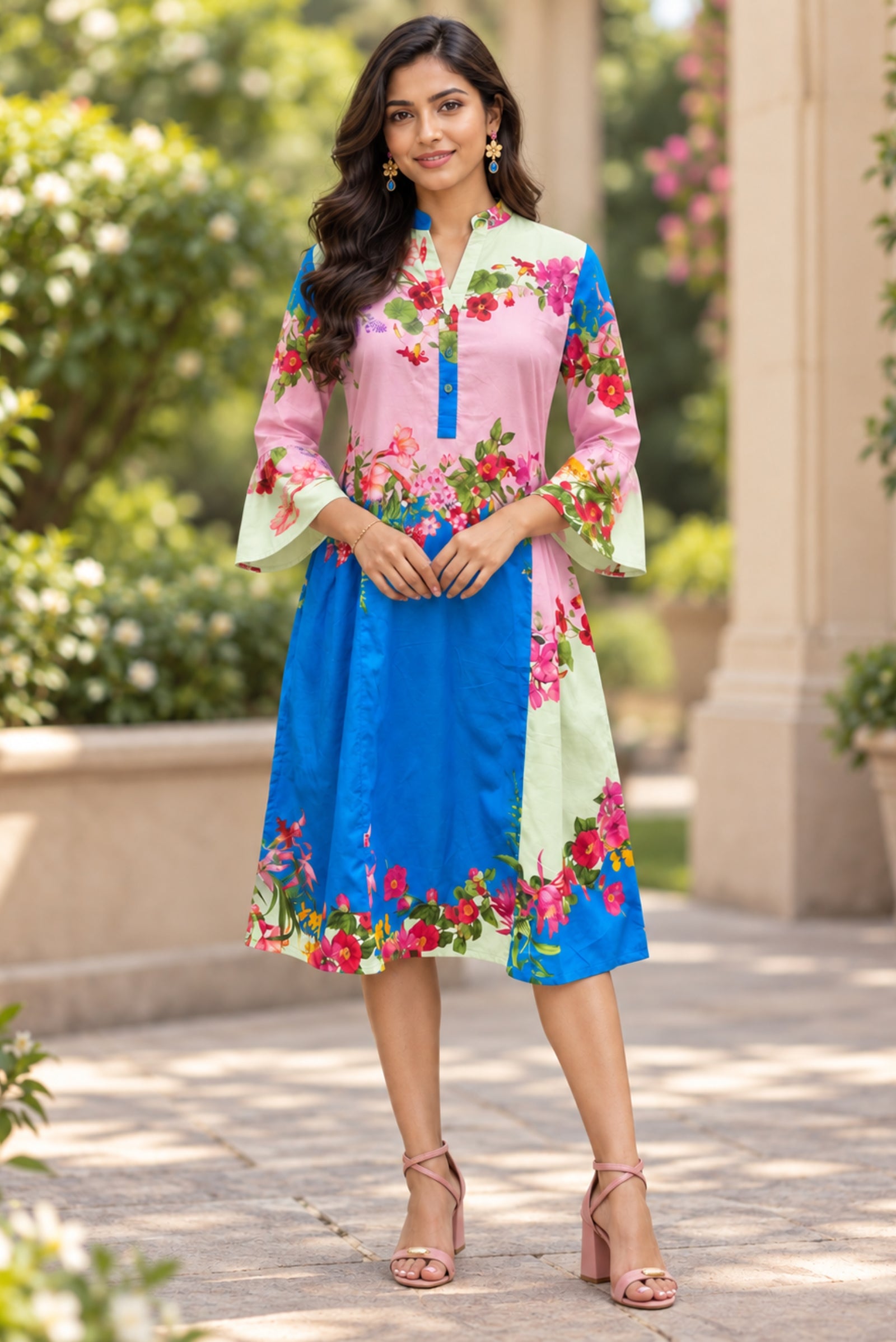 Bhakti Cotton Floral Midi Dress