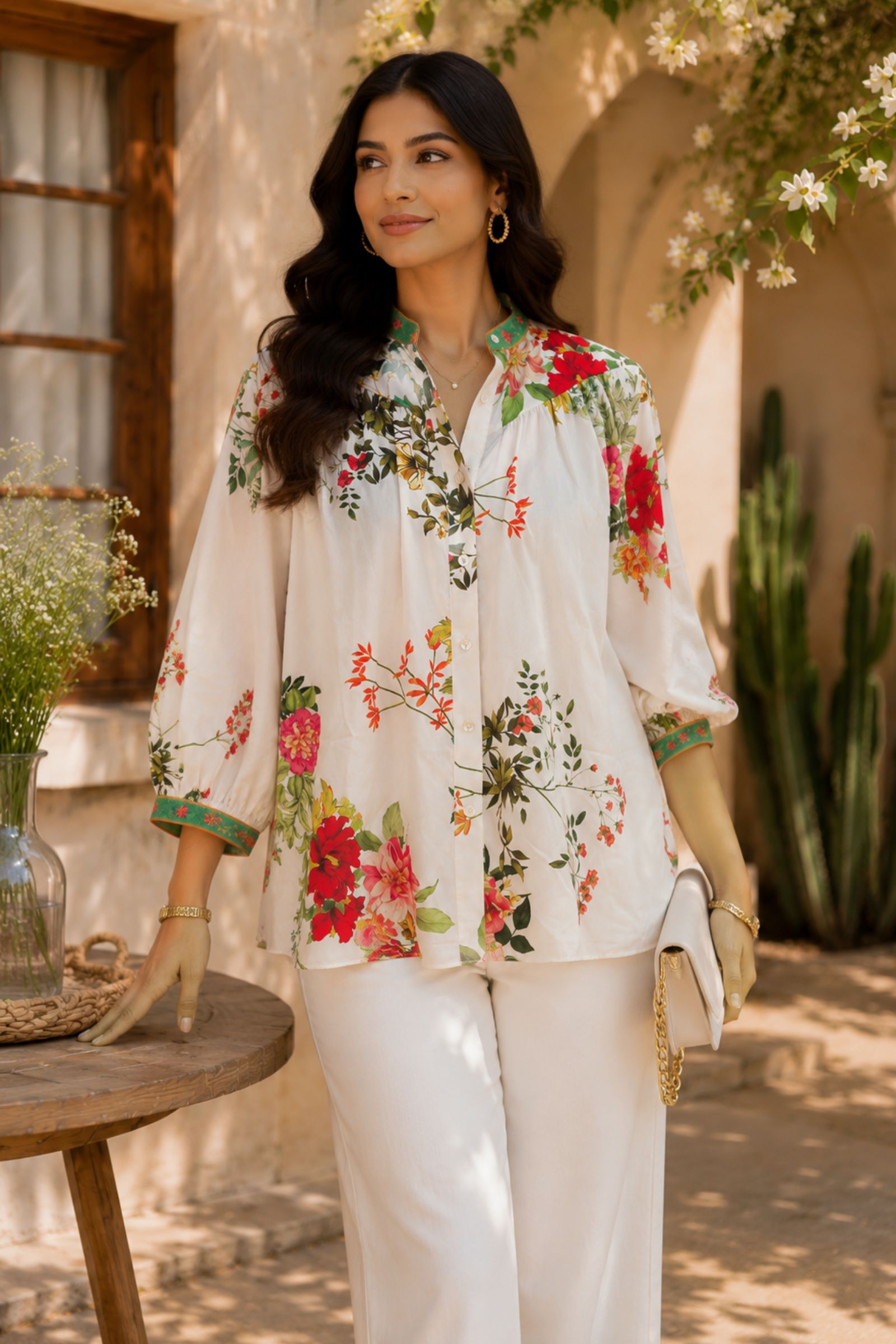 Aiyanna Crepe Floral Print Top