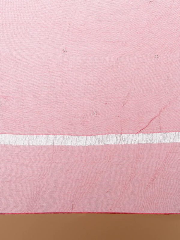 Yarn dyed chanderi kurta accentutated with hand machine embroidery on the textured shoulder yoke, paired with embroidered cotton trouser