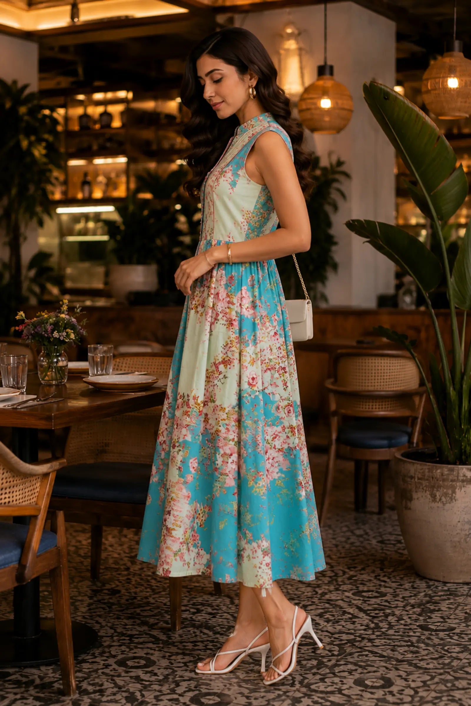 Geet Cotton Floral Print Dress