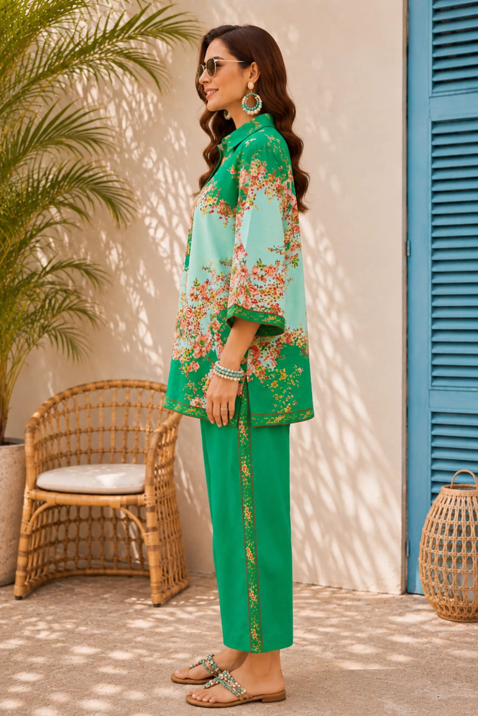 Ziva Cotton Ditsy Floral Print Co-ord Set