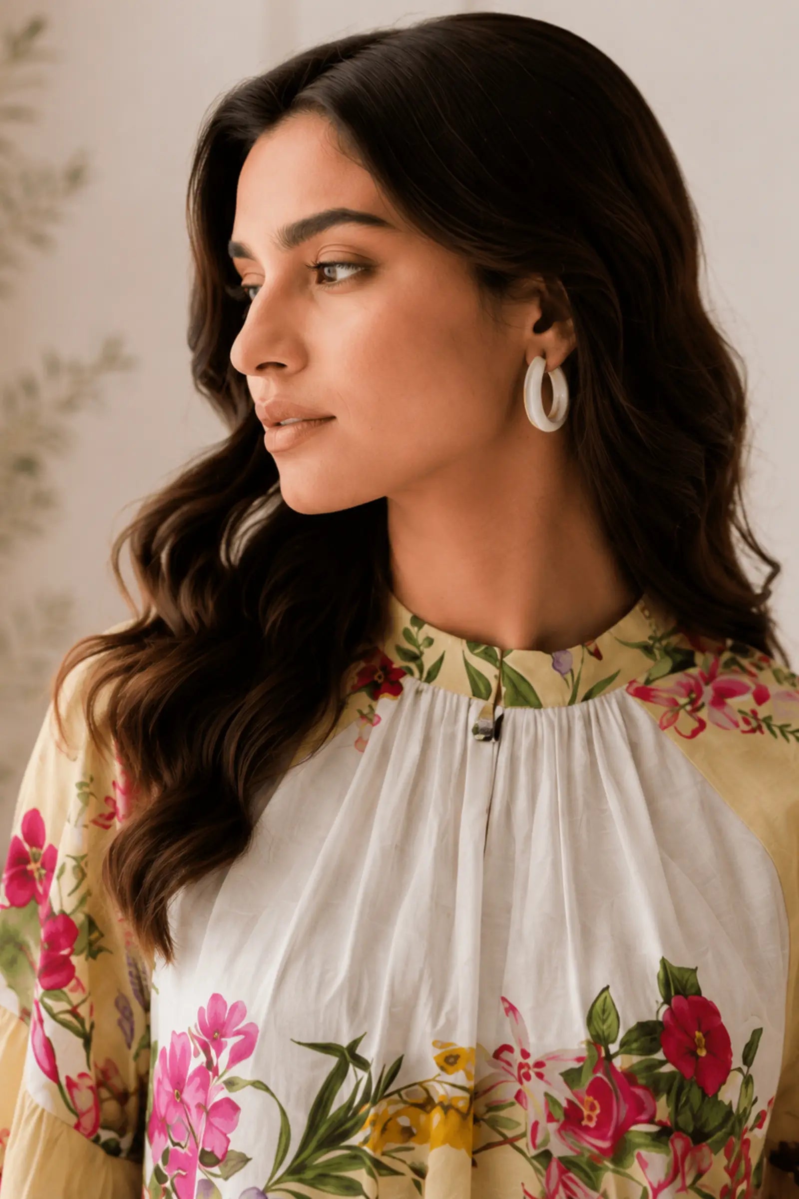Krishna Ivory Floral Print Cotton Co-Ord Set