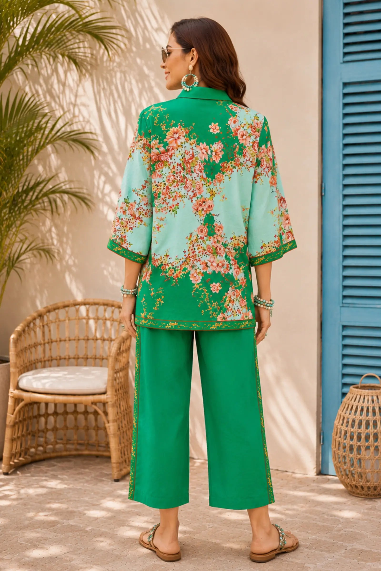 Ziva Cotton Ditsy Floral Print Co-ord Set