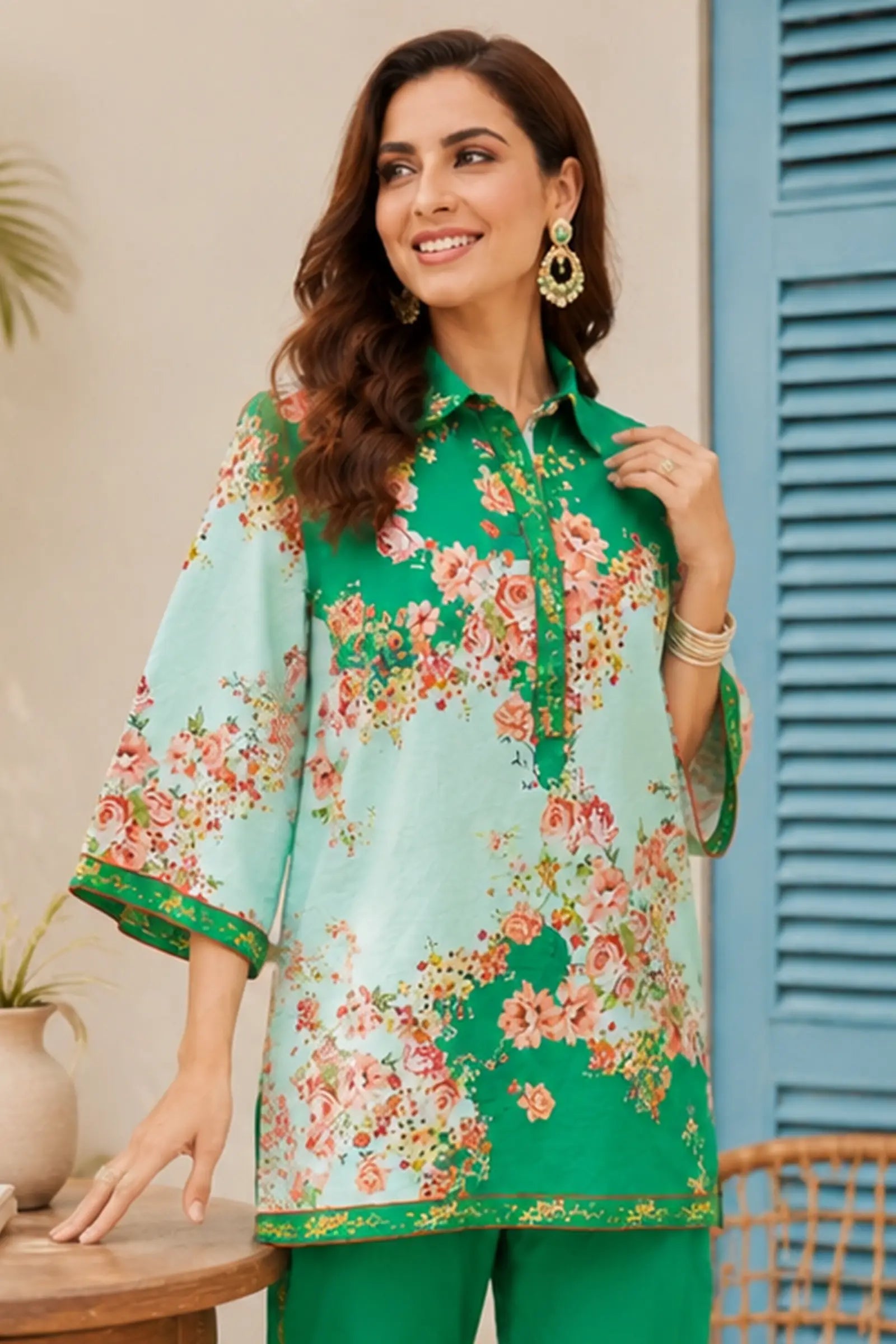 Ziva Cotton Ditsy Floral Print Co-ord Set