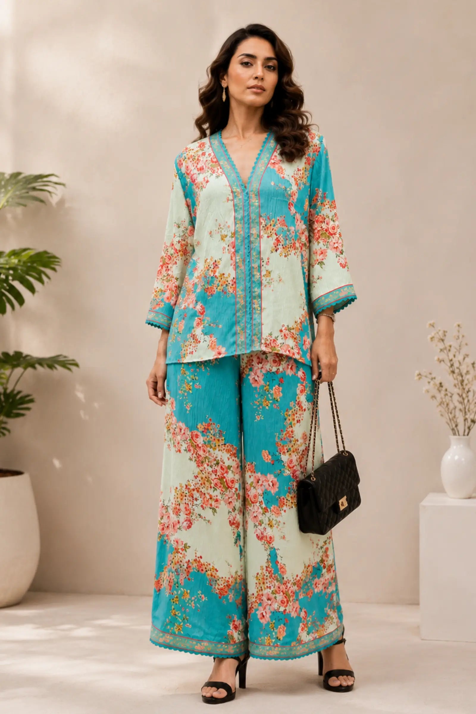 Akraya Ocean Bloom Floral Co-Ord Set
