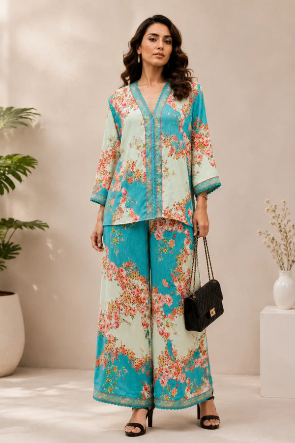 Akraya Ocean Bloom Floral Co-Ord Set