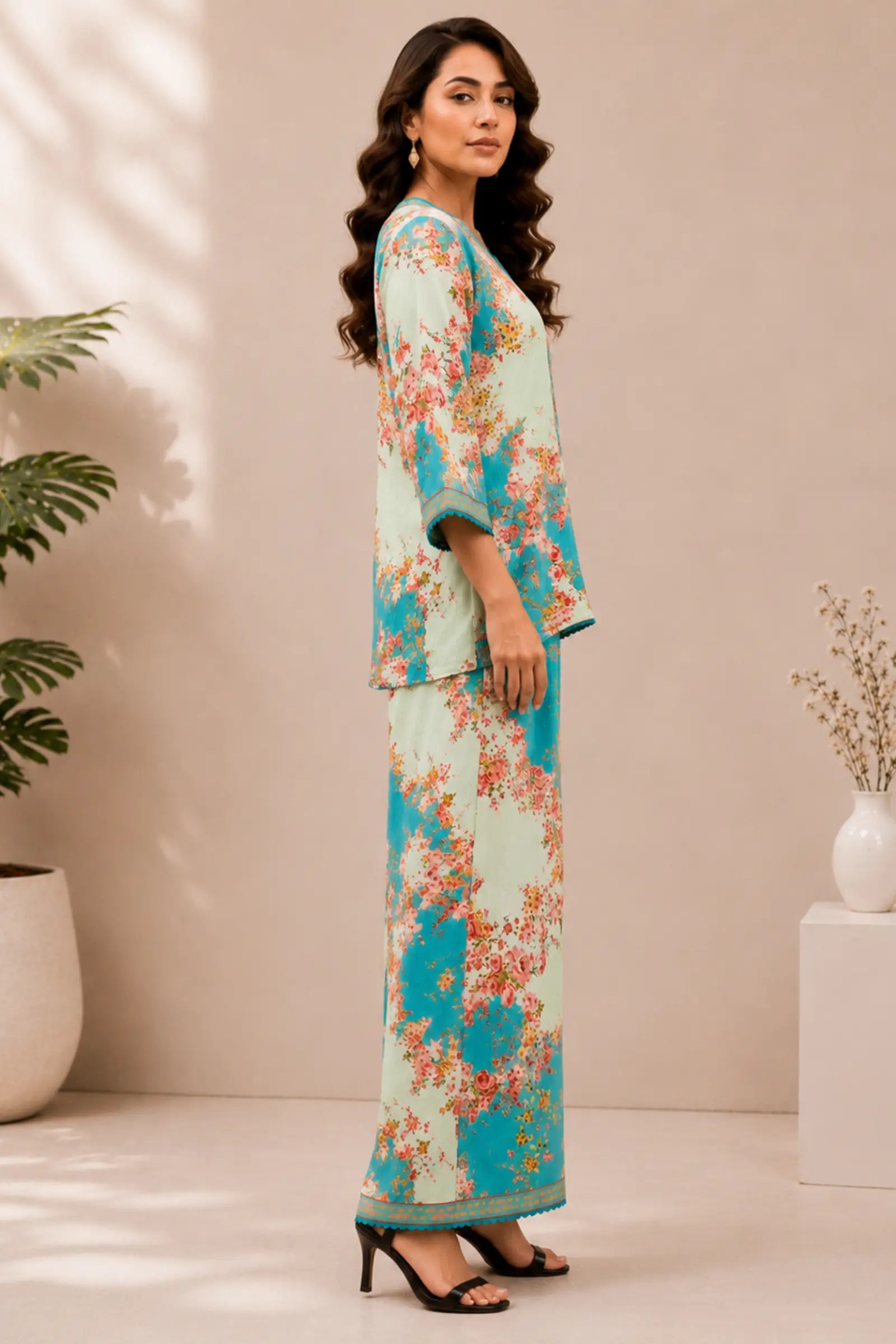 Akraya Ocean Bloom Floral Co-Ord Set