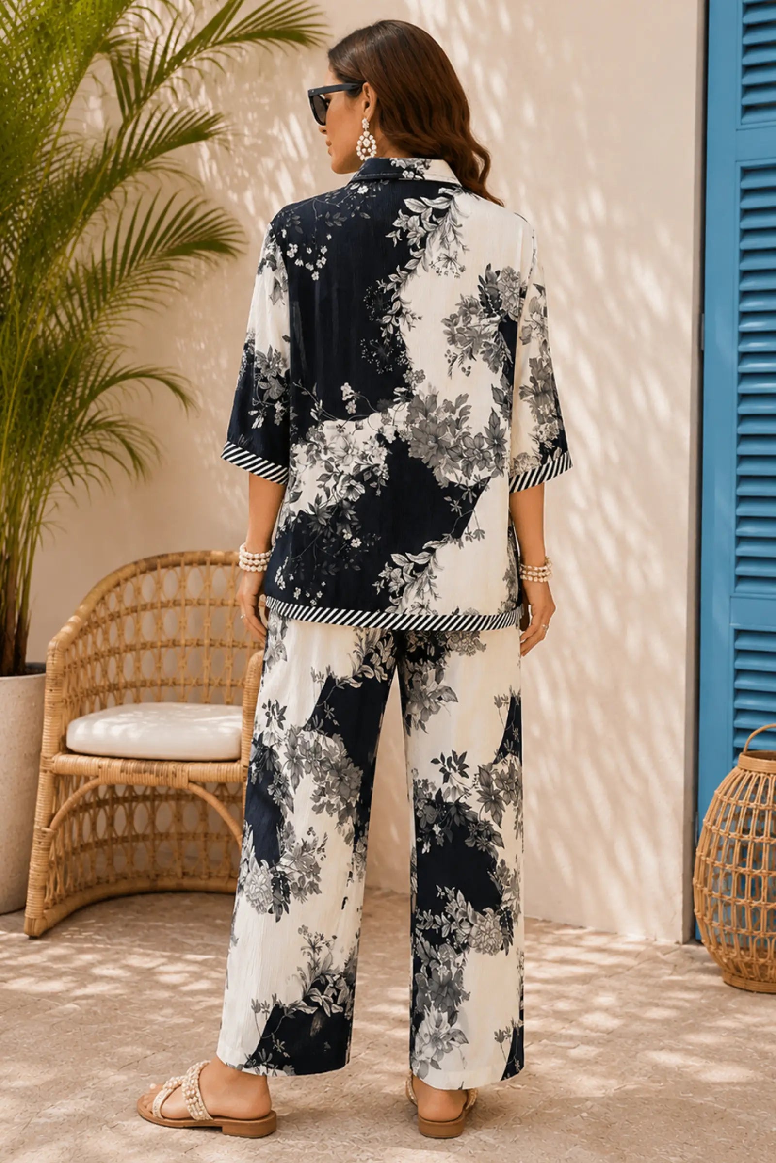 Sriyathi Vintage Noir Floral Co-ord Set