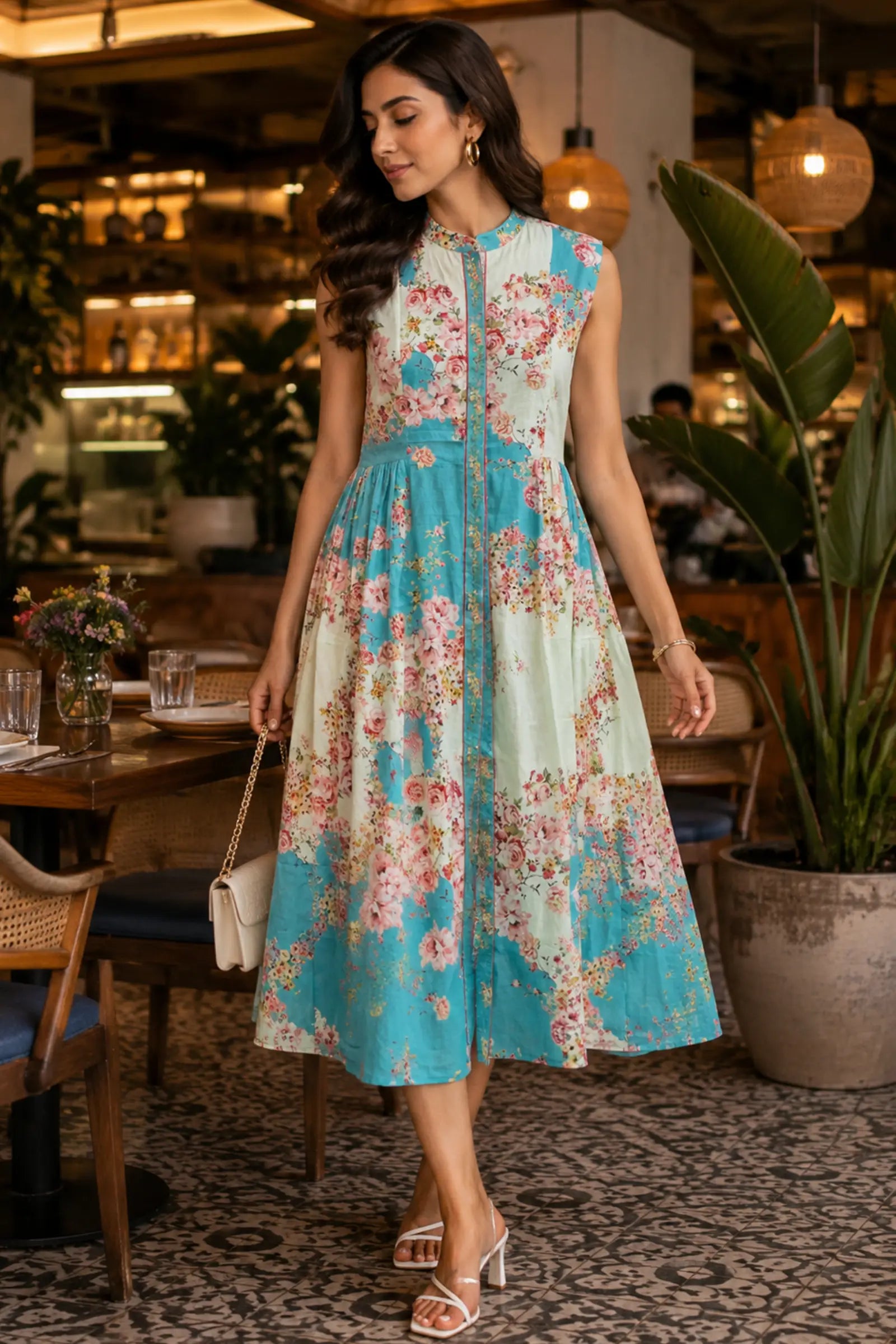 Geet Cotton Floral Print Dress