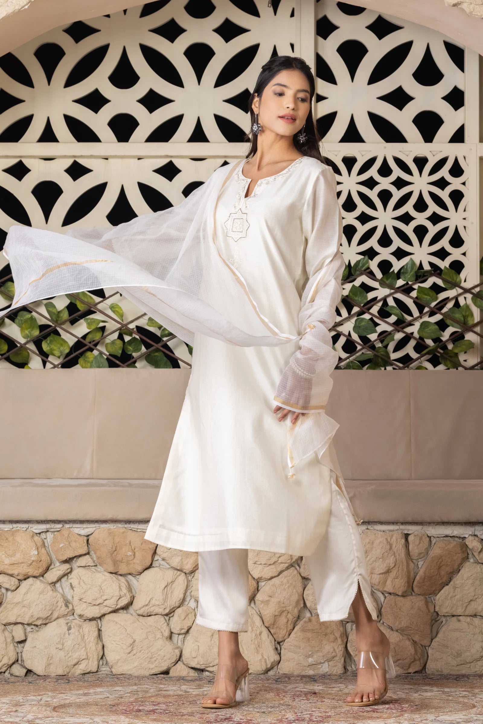 Aish Chanderi Kurta Set