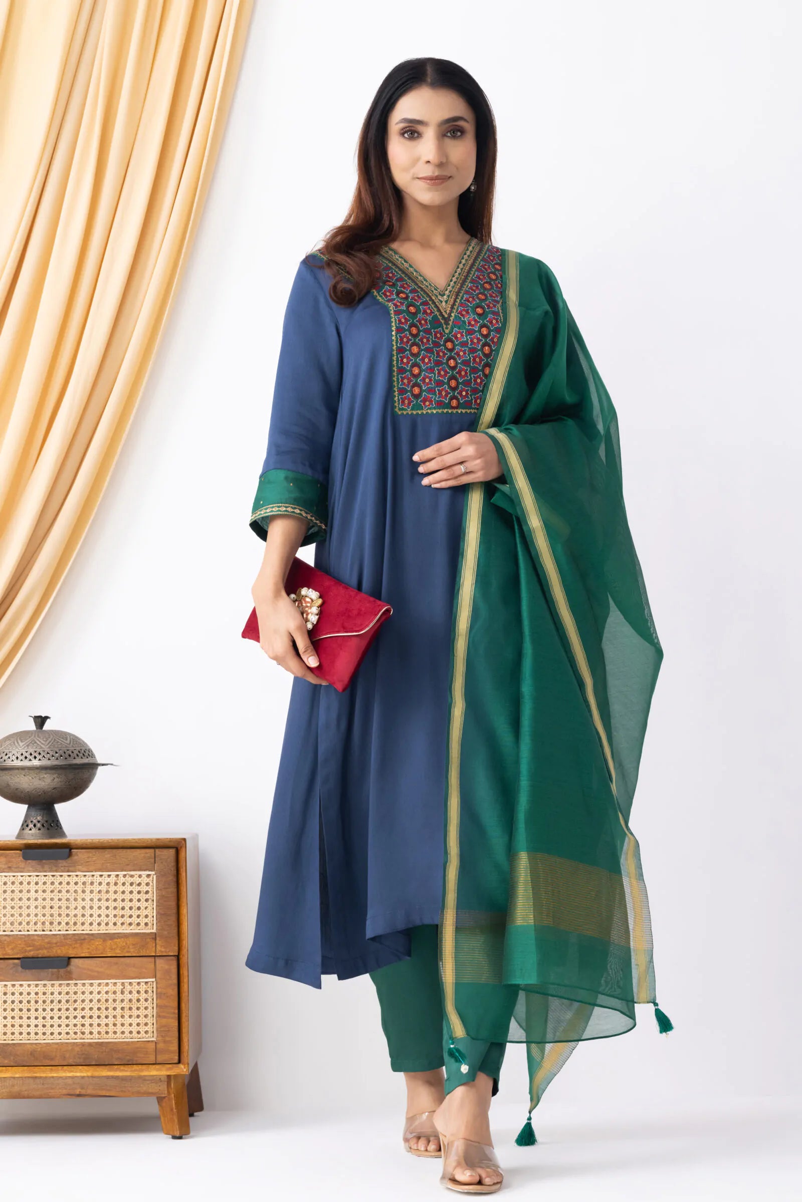 Kyomi Blue Kurta Set