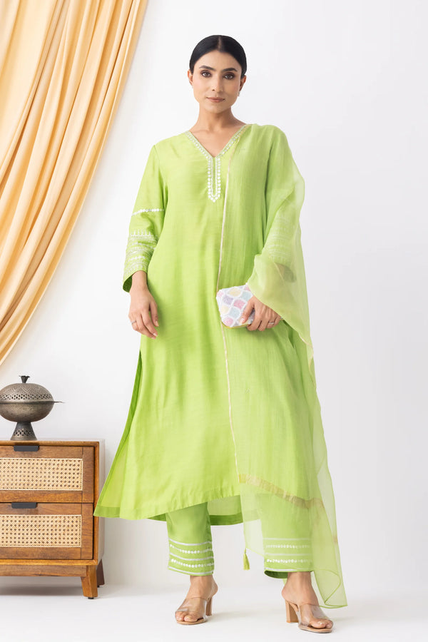 Kota Dupatta Light Green