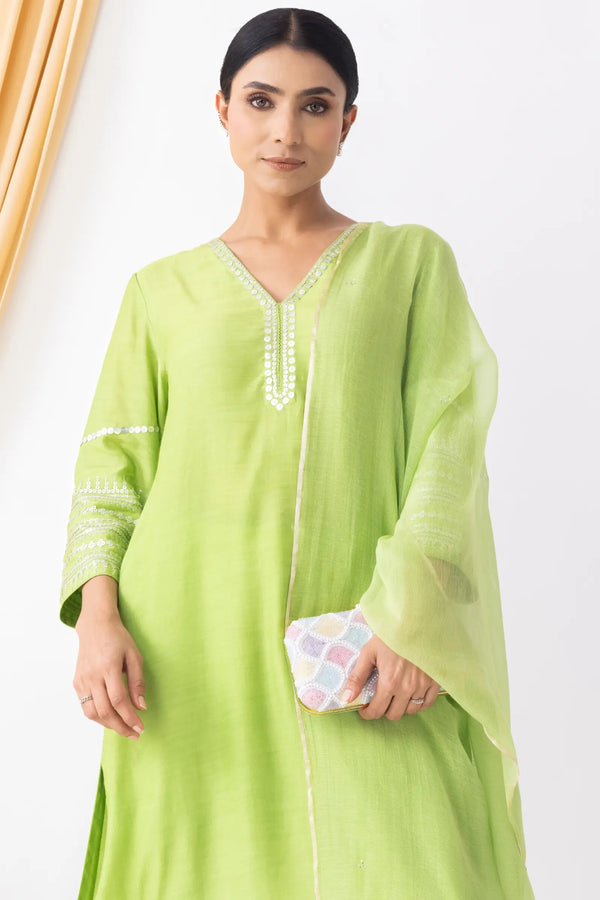 Kota Dupatta Light Green