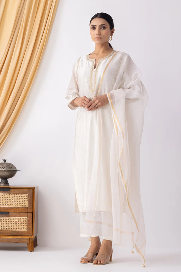 Kota Dupatta Ivory