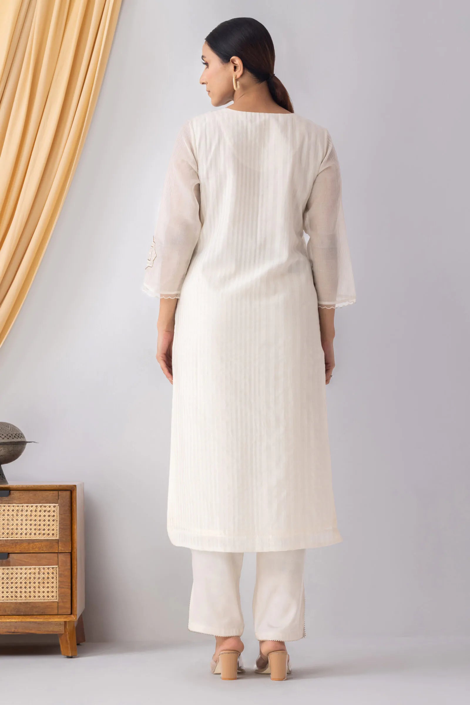 Aish Striped Chanderi Kurta