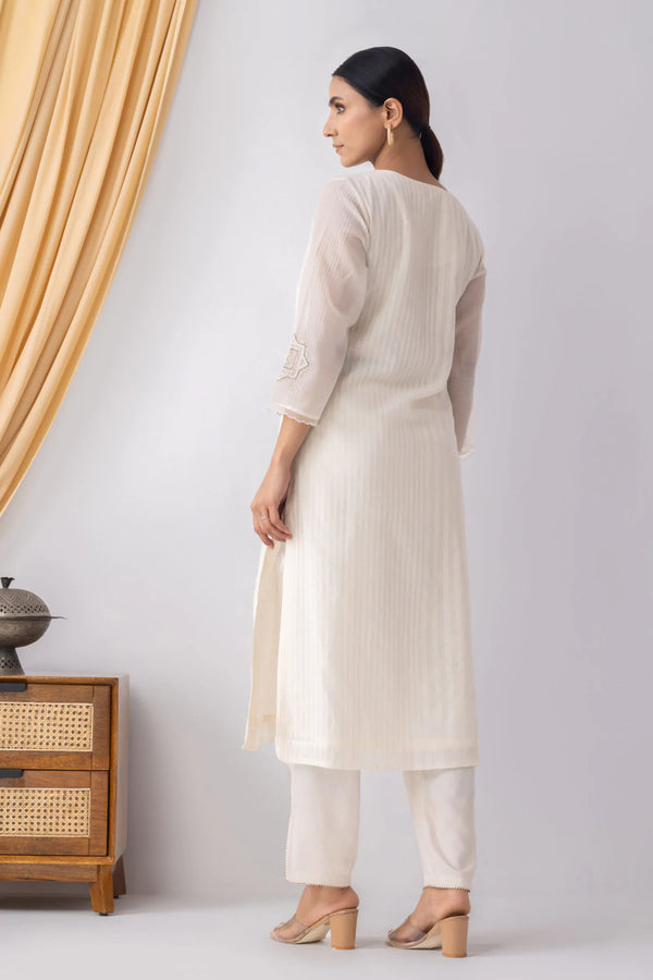 Aish Striped Chanderi Kurta Set