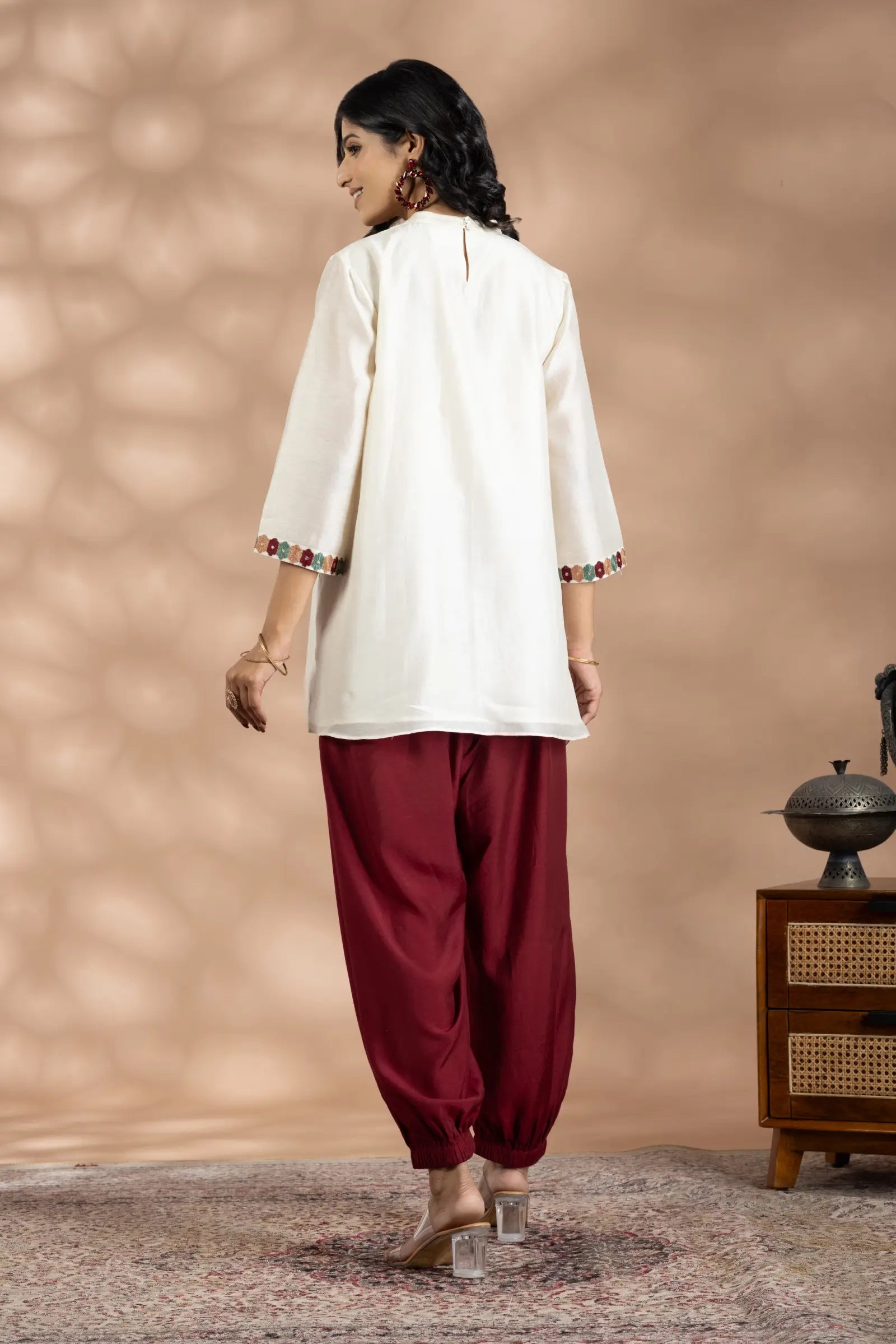 Multicolor Emb Top With Pyjama