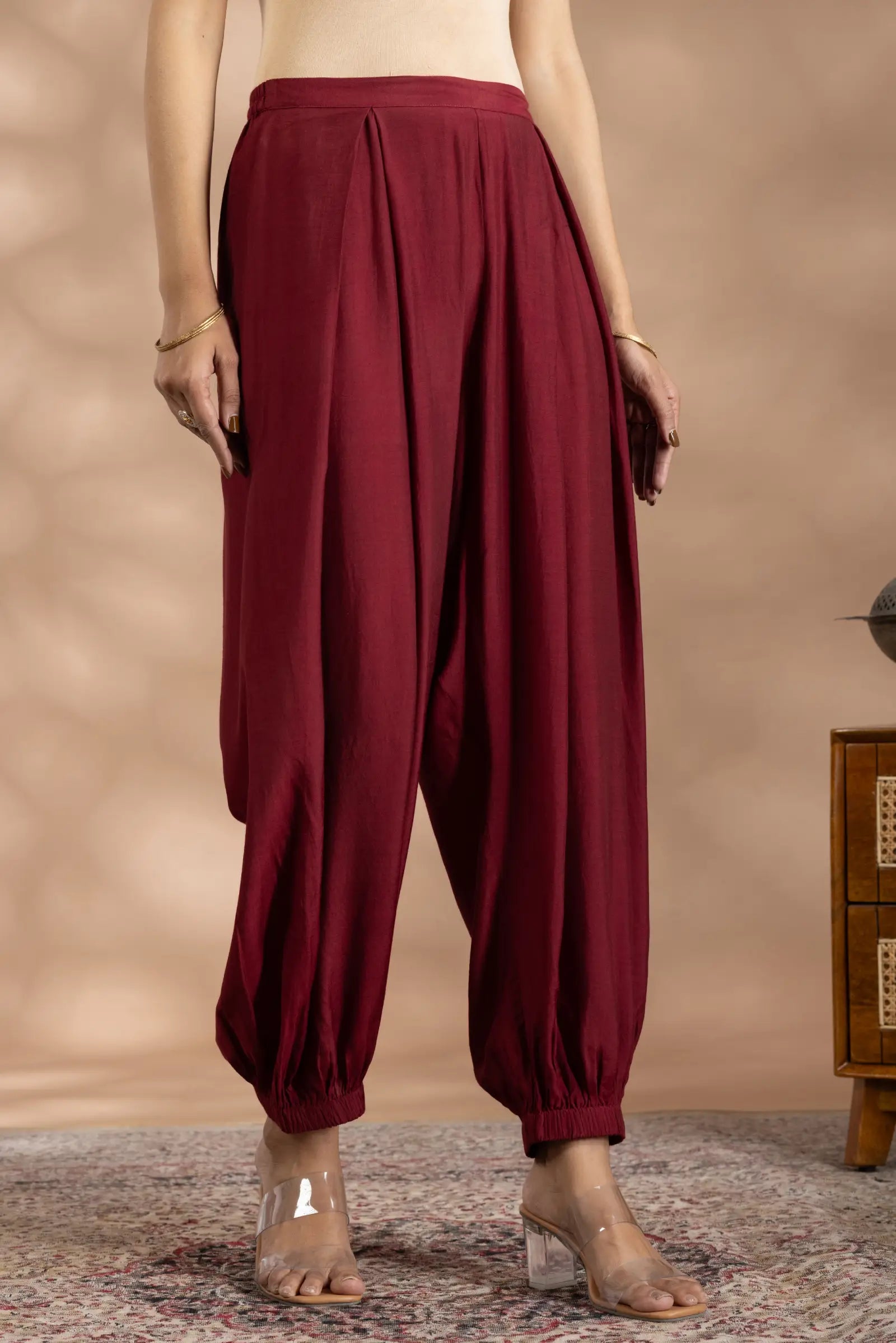 Maroon Dhoti Pant