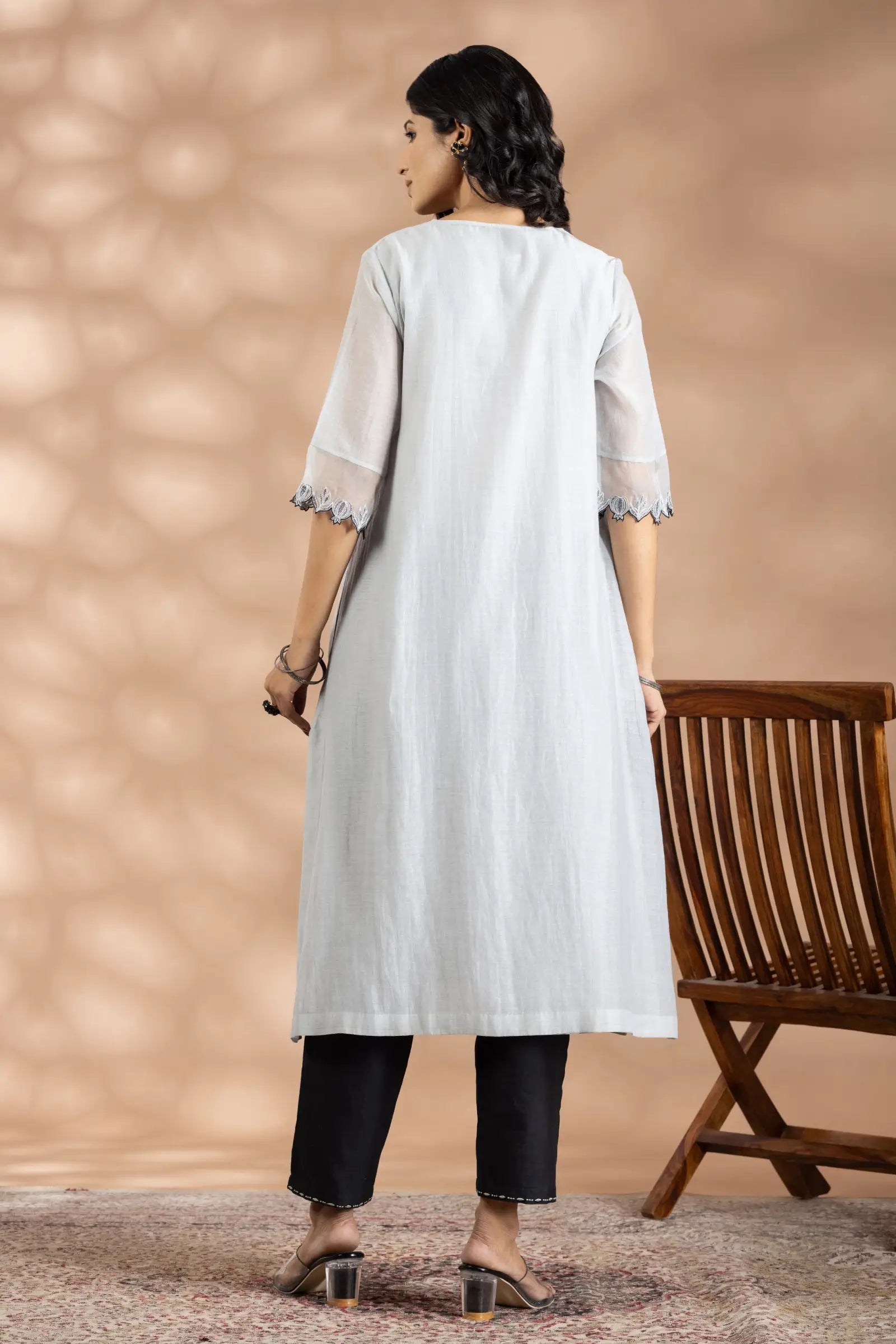 Floral Zari Emb Kurta