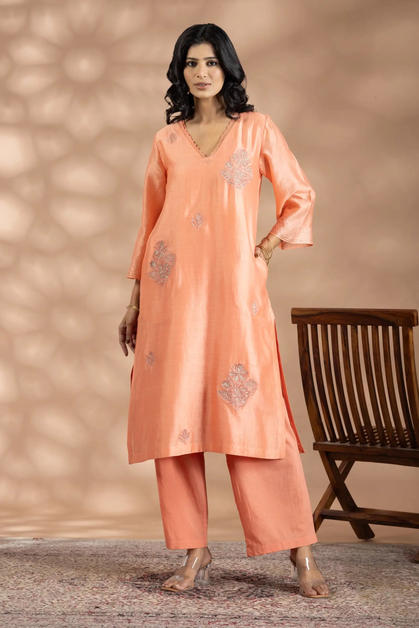 Floral Beeded Motifs Kurta