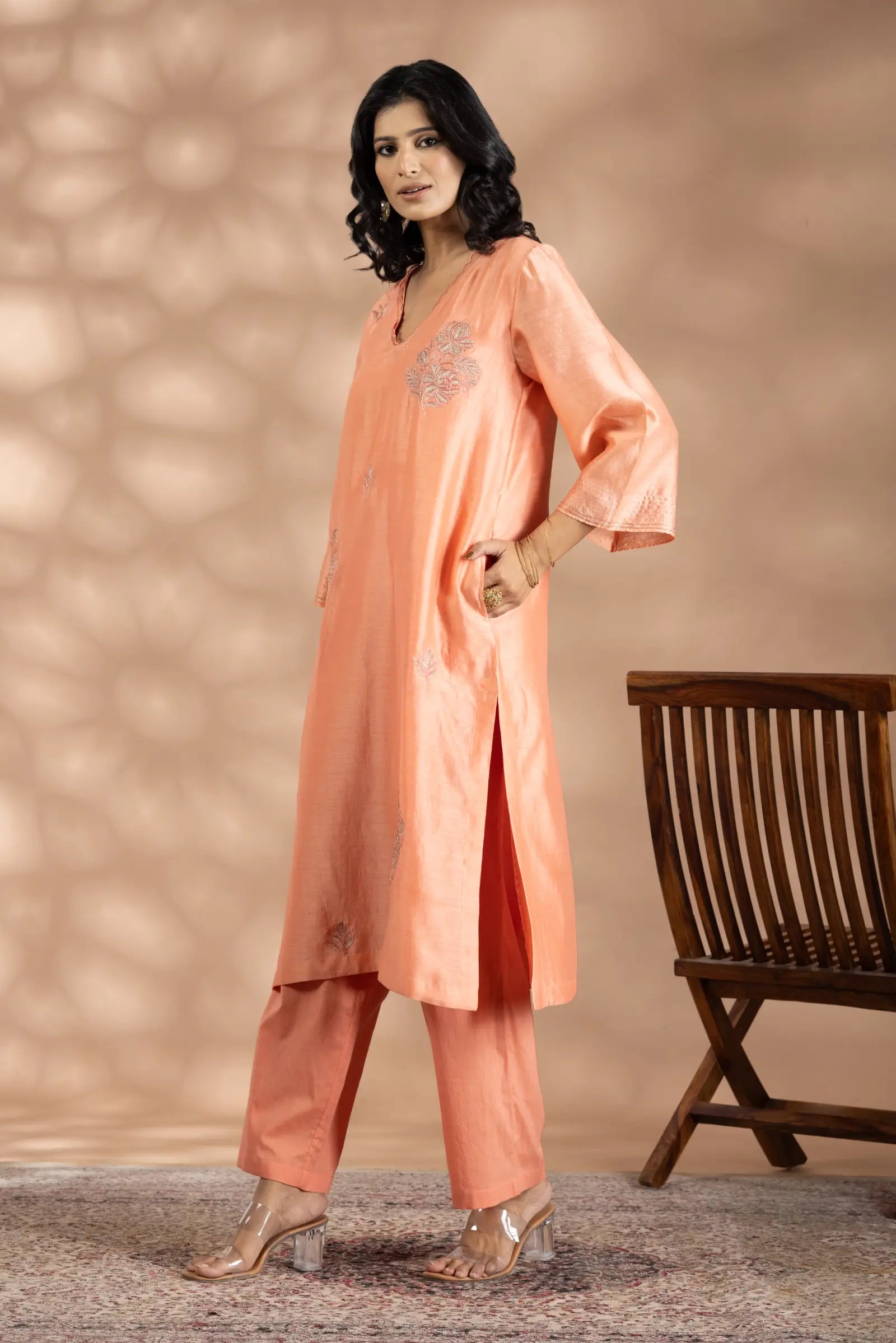 Floral Beeded Motifs Kurta