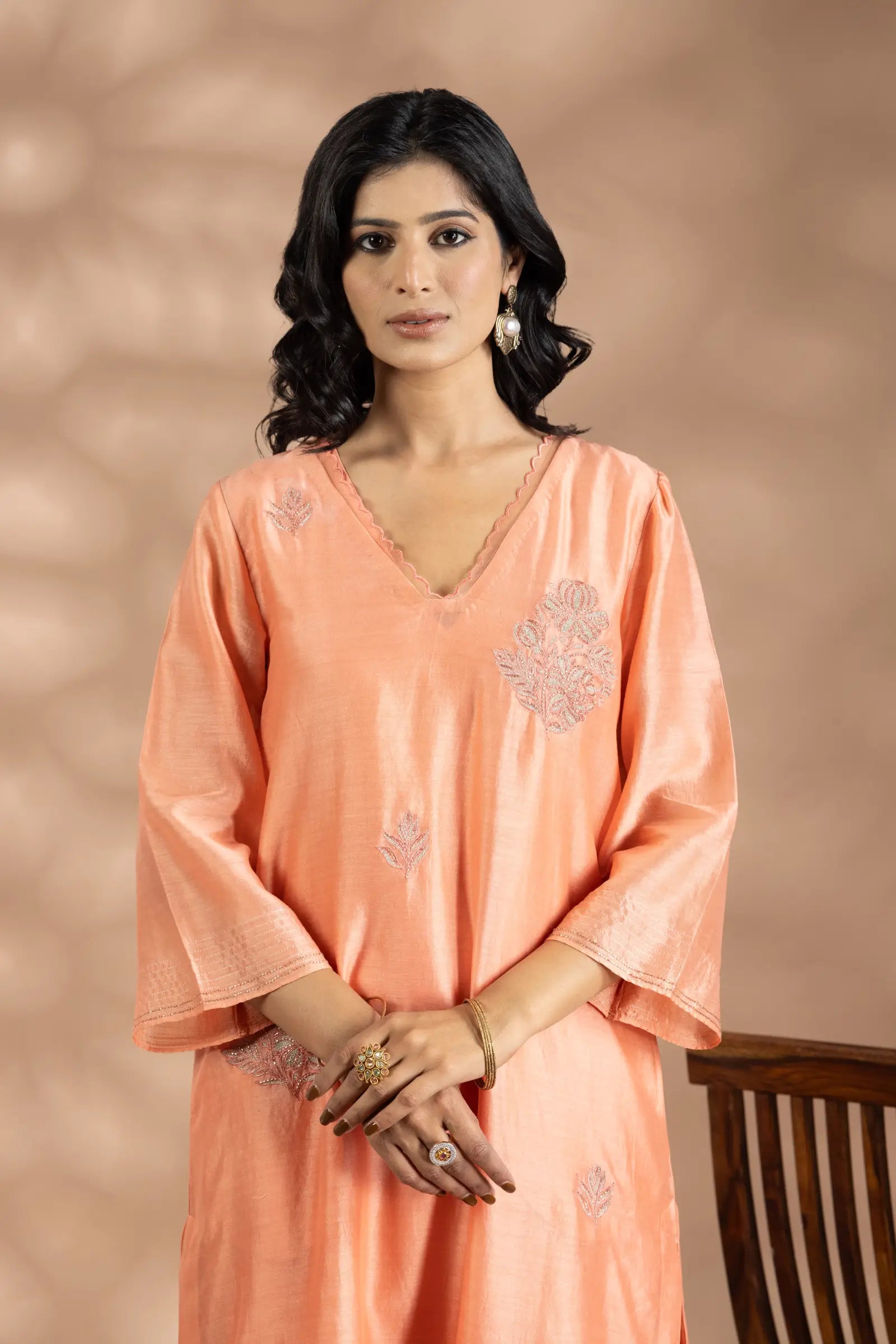 Floral Beeded Motifs Kurta