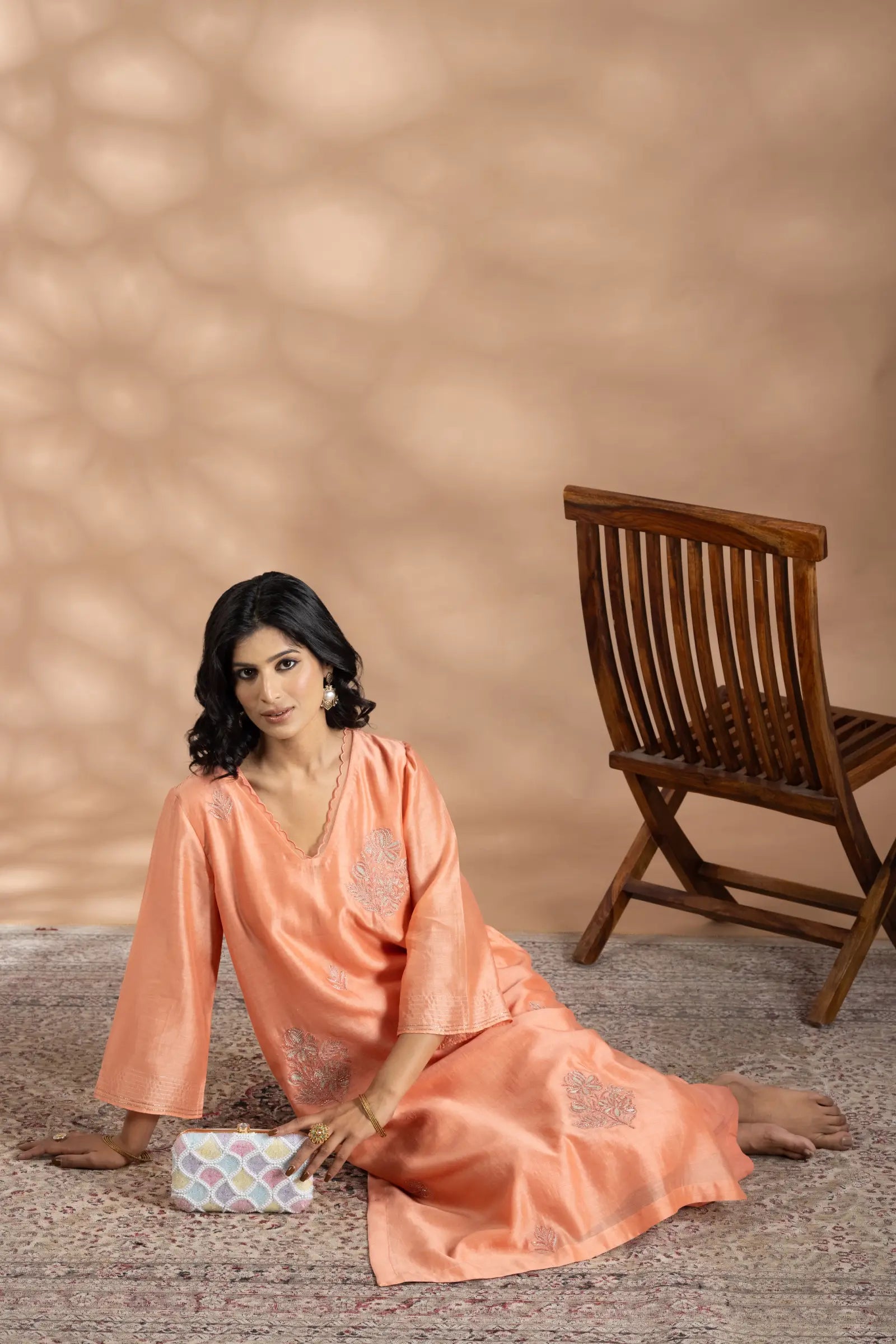 Floral Beeded Motifs Kurta