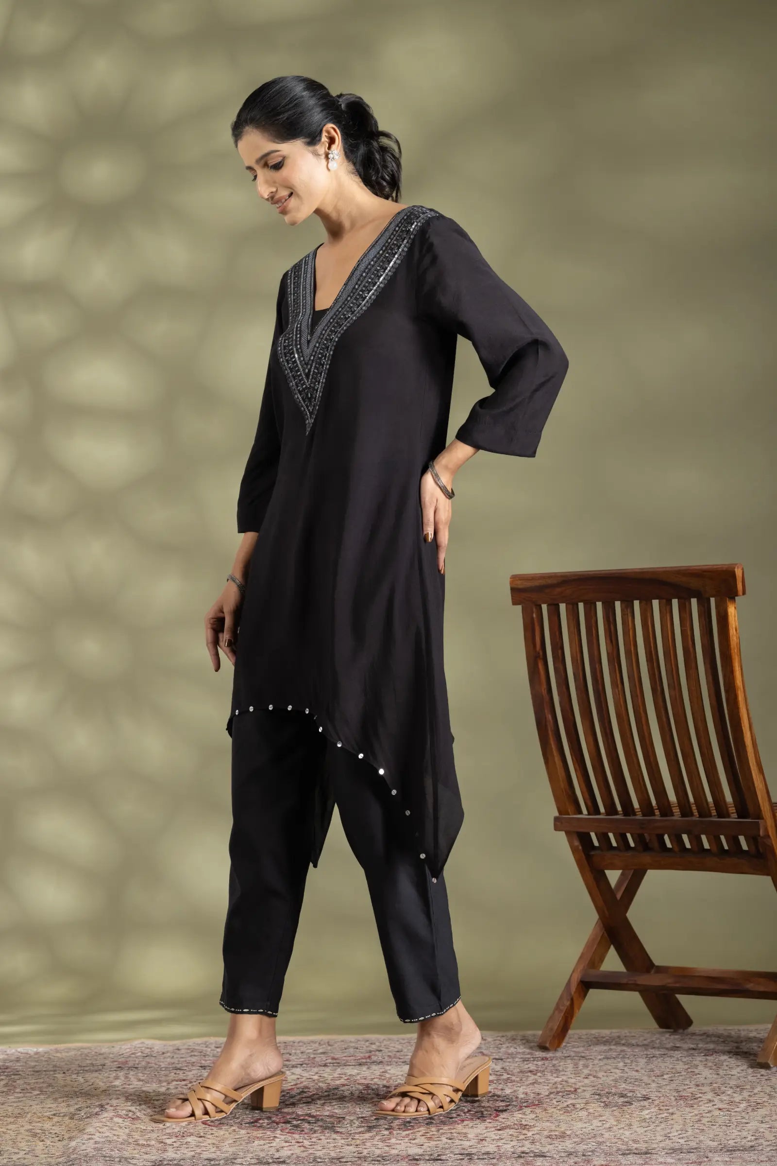 Bamberg Silk Kurta With Dori Emb
