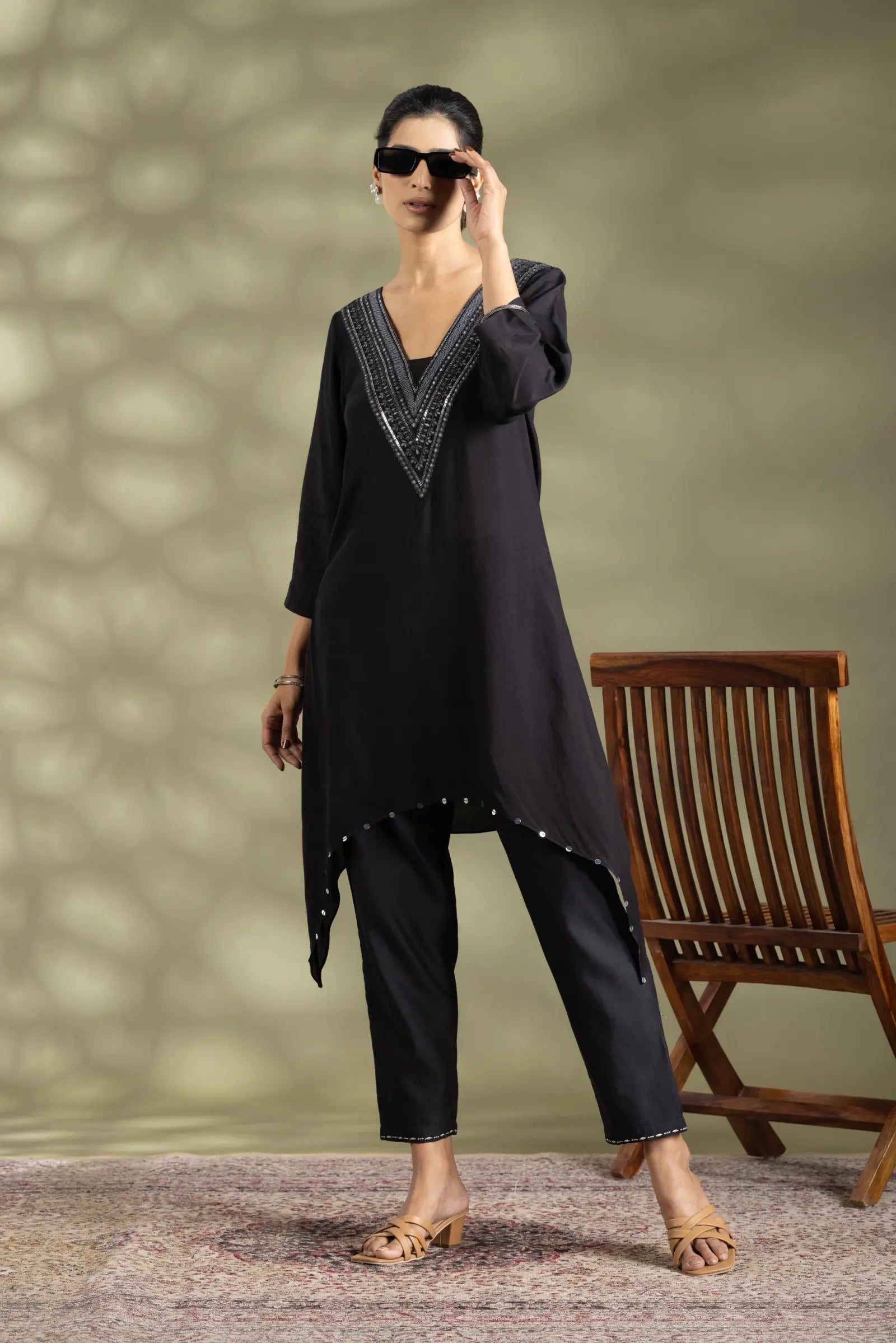 Bamberg Silk Kurta With Dori Emb