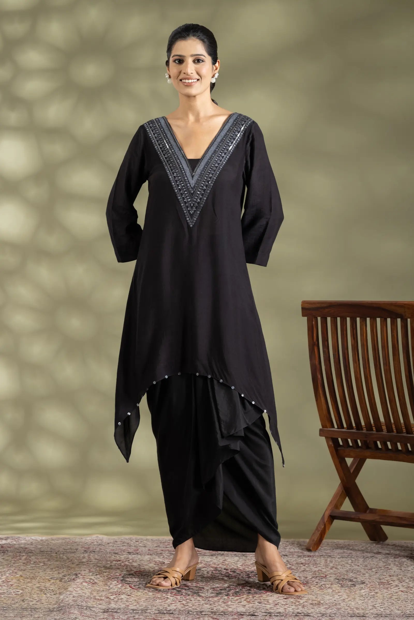 Bamberg Silk Kurta With Dori Emb