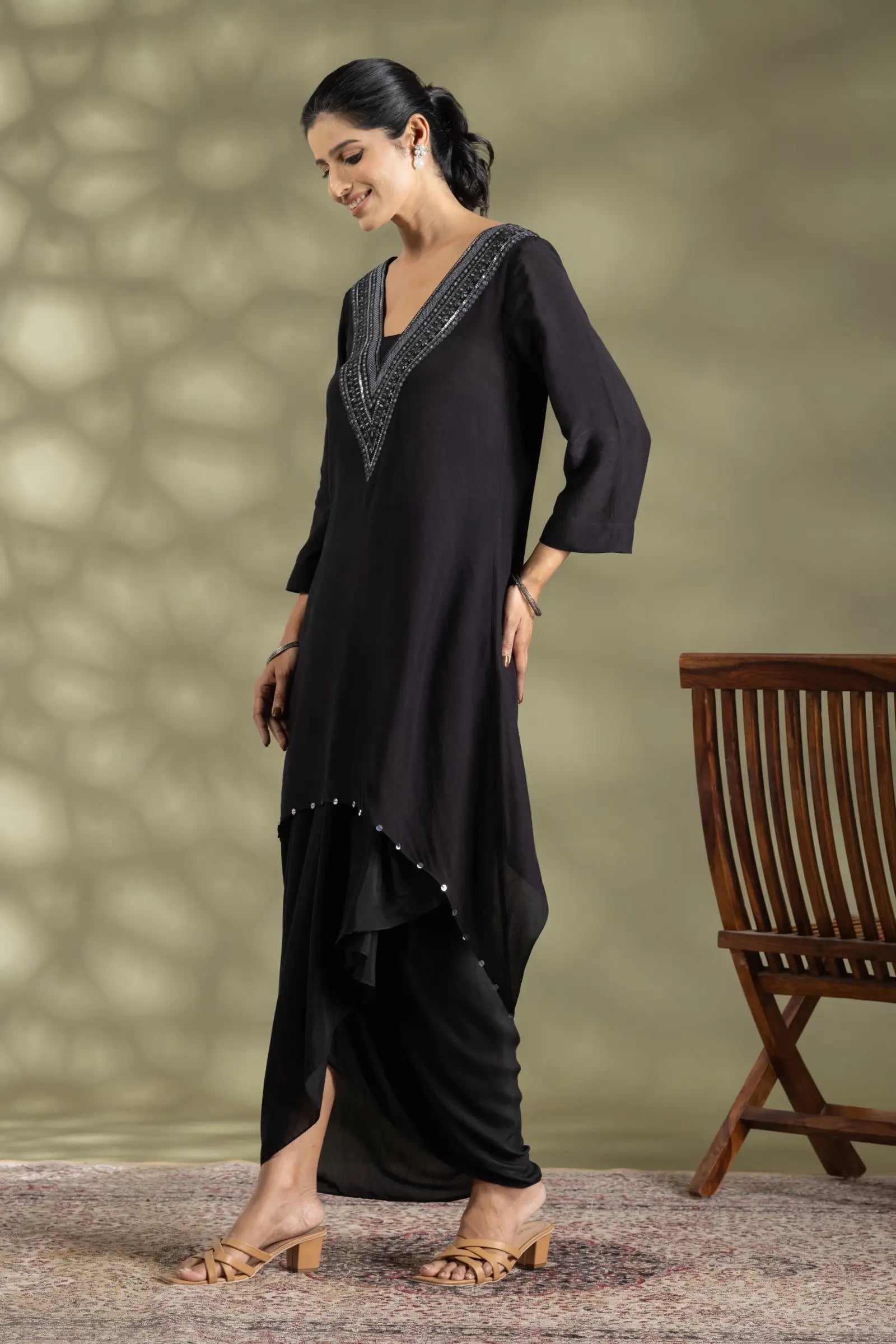 Bamberg Silk Kurta With Dori Emb