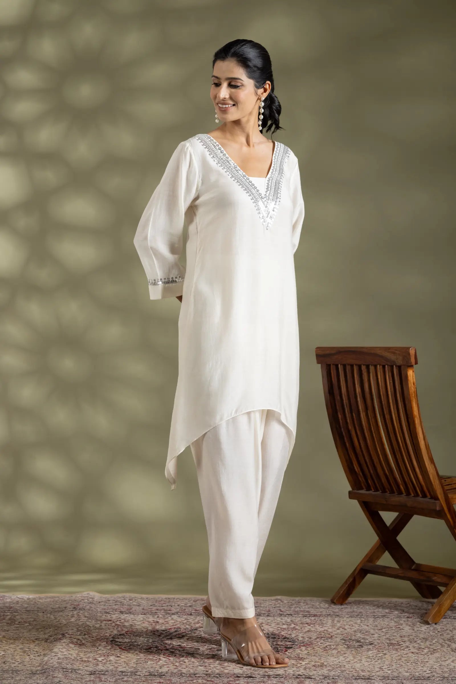 Bamberg Silk Tunic With Emb Set