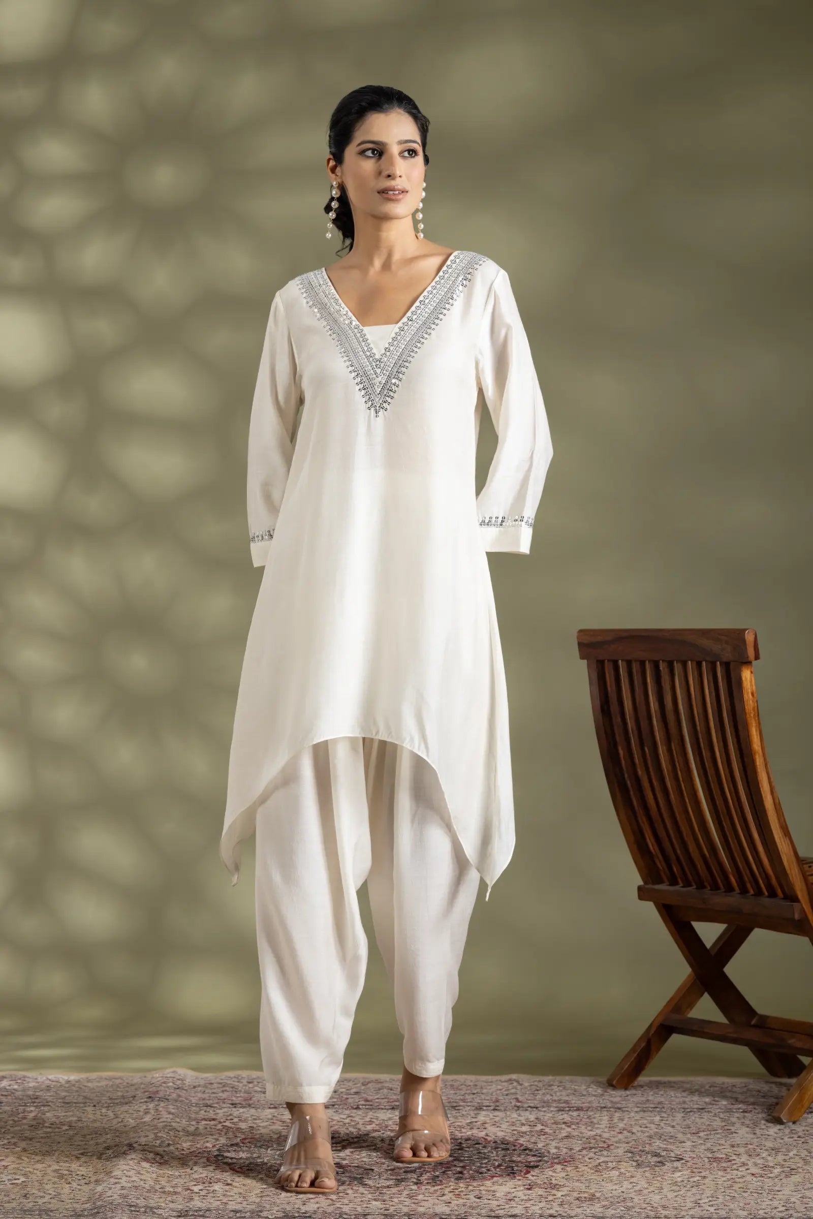 Bamberg Silk Tunic With Emb Set