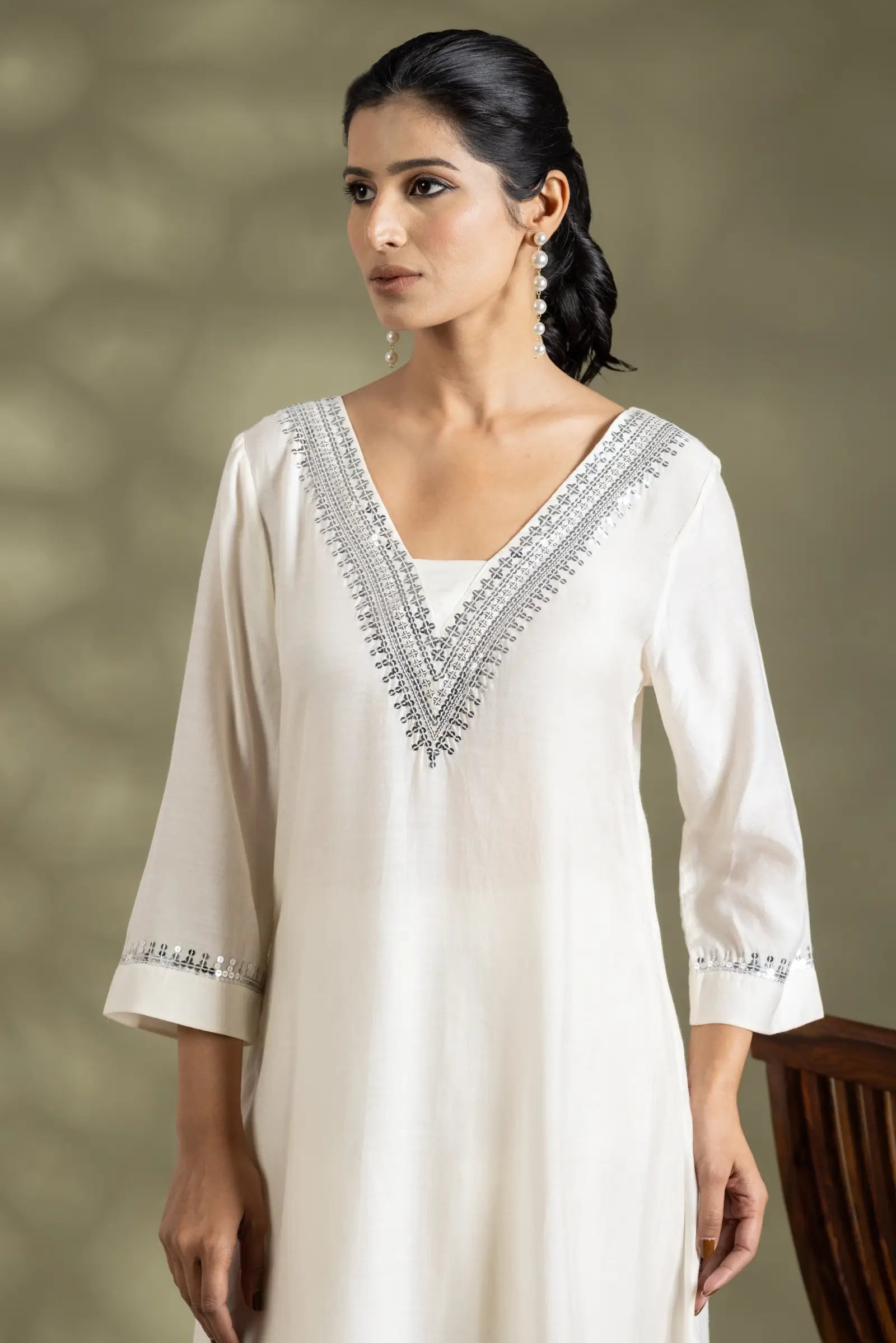 Bamberg Silk Tunic With Emb Set