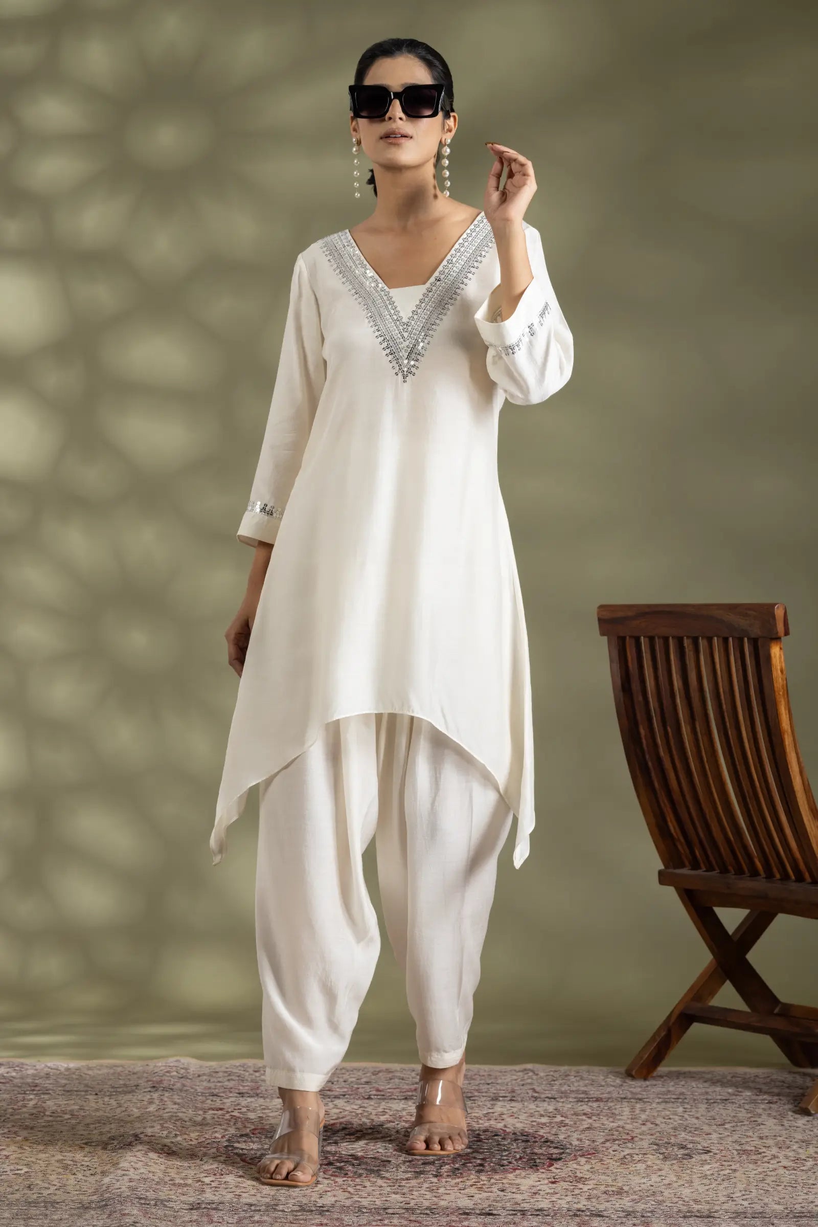 Bamberg Silk Tunic With Emb Set