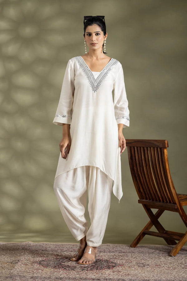 Bamberg Silk Tunic With Emb Set