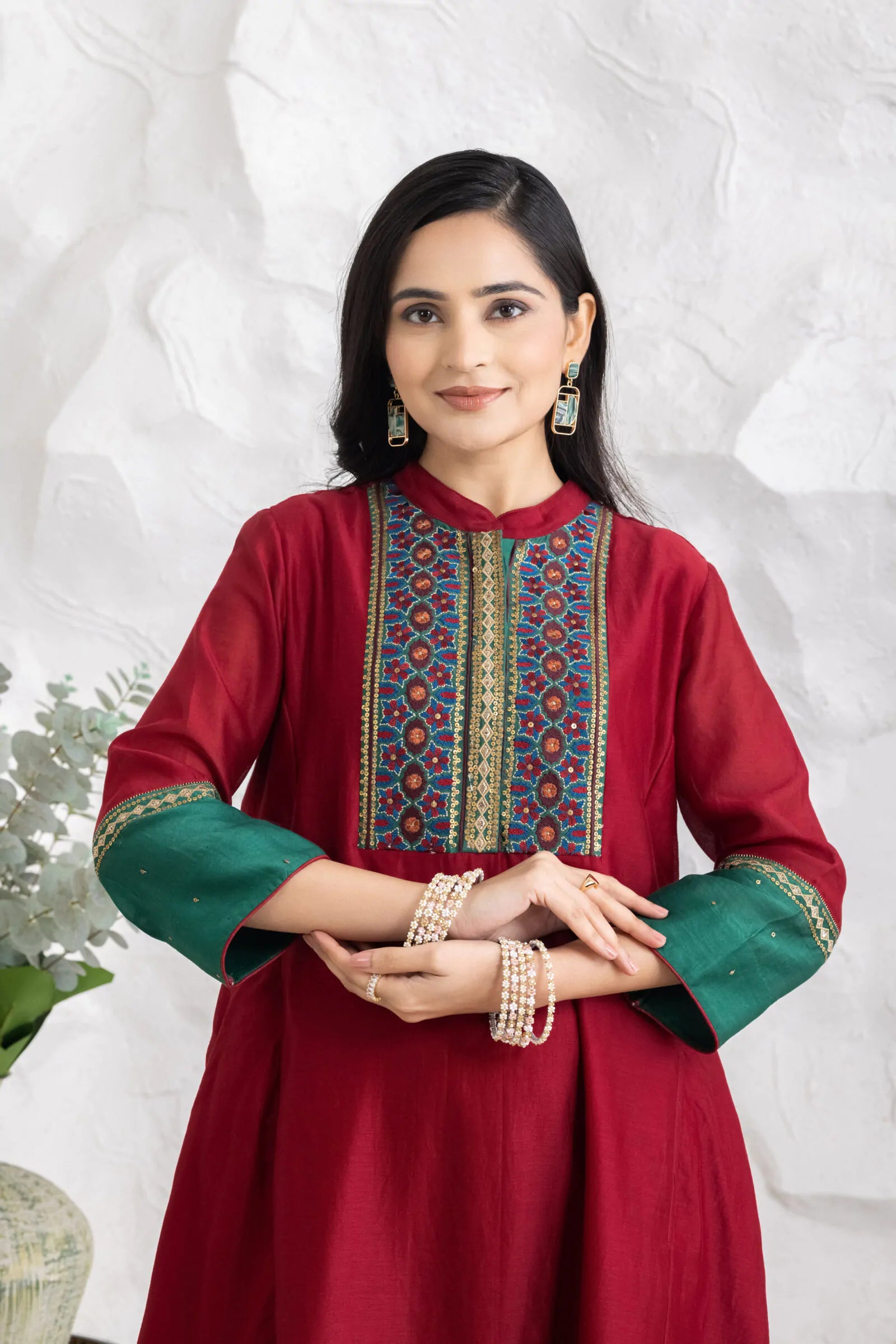 Kyomi Red Kurta Set